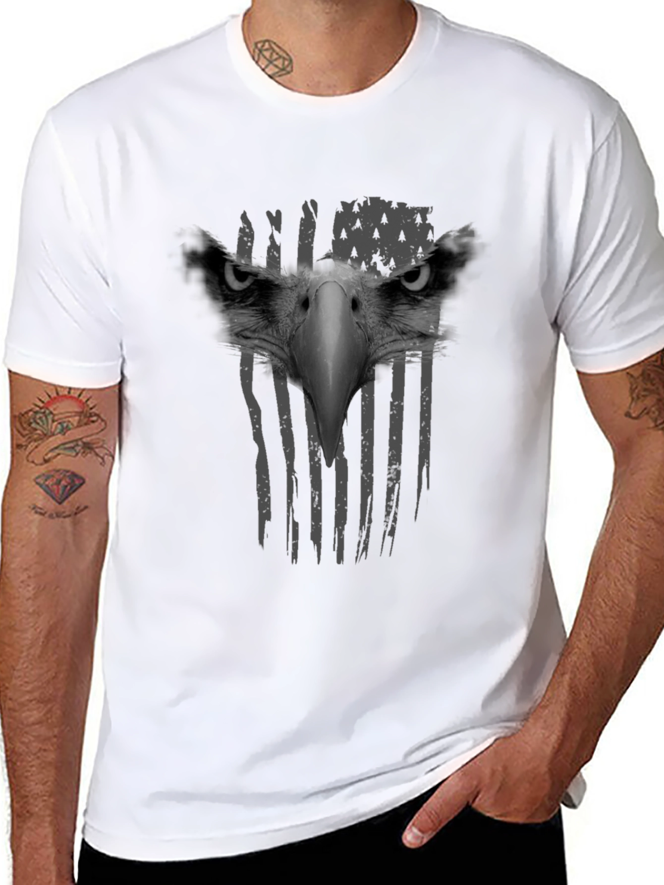 Eagle American Flag Graphic T-Shirt