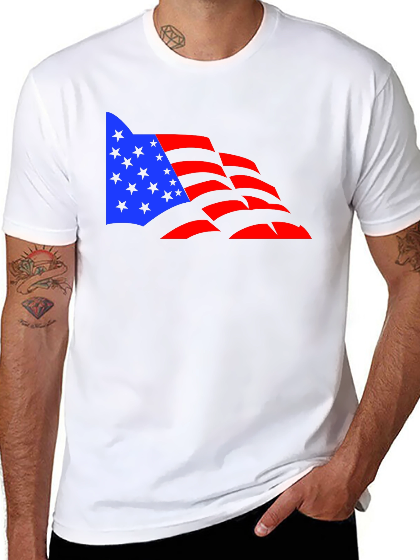 American Flag Graphic Tee - Patriotic Design