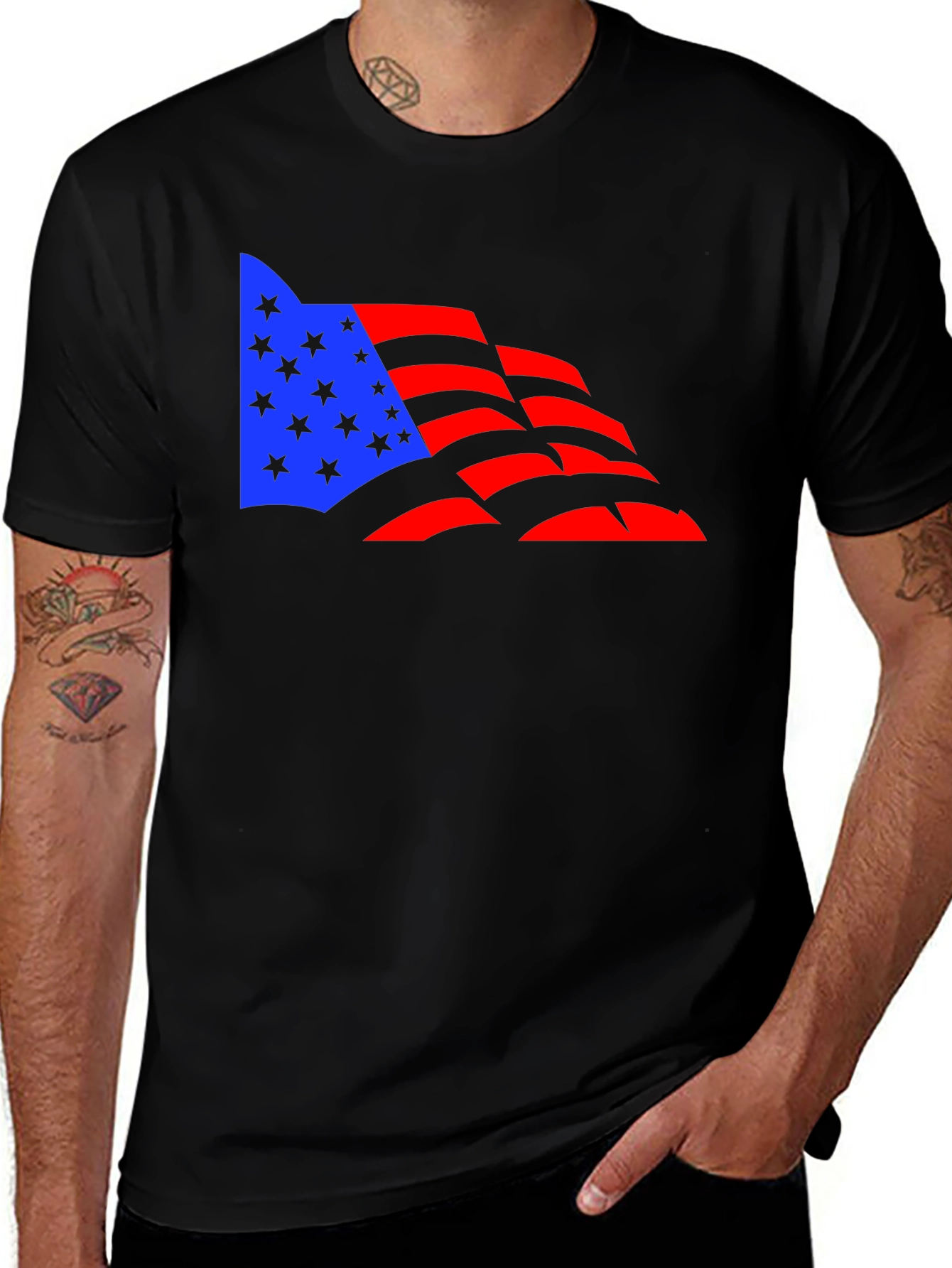 American Flag Graphic Tee - Patriotic Design