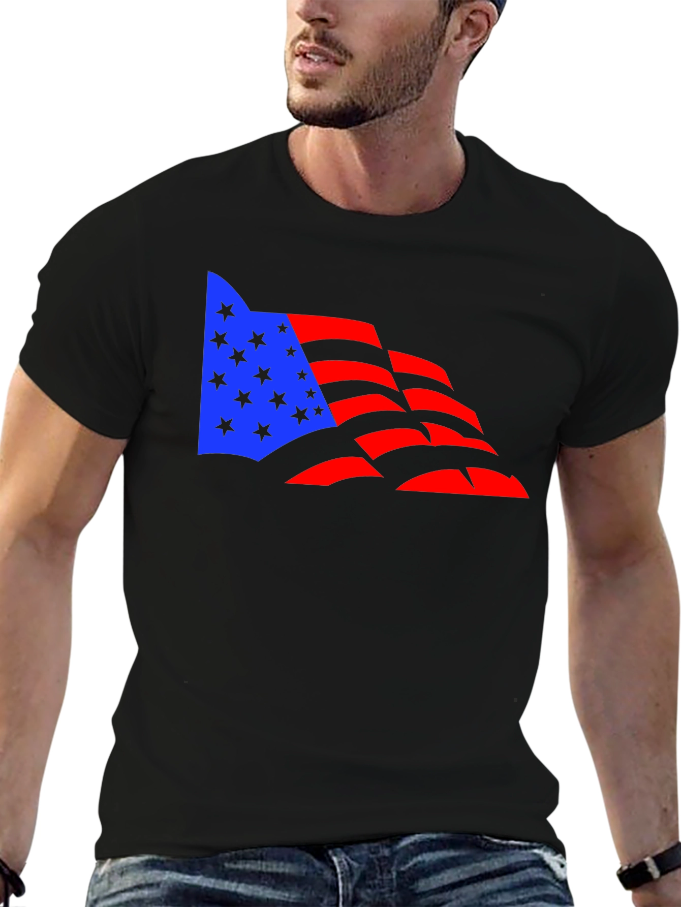 American Flag Graphic Tee - Patriotic Design