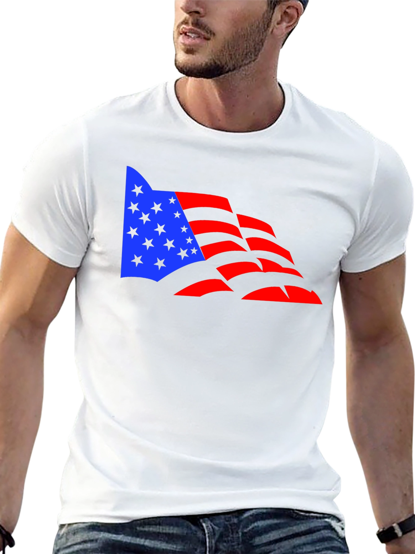 American Flag Graphic Tee - Patriotic Design