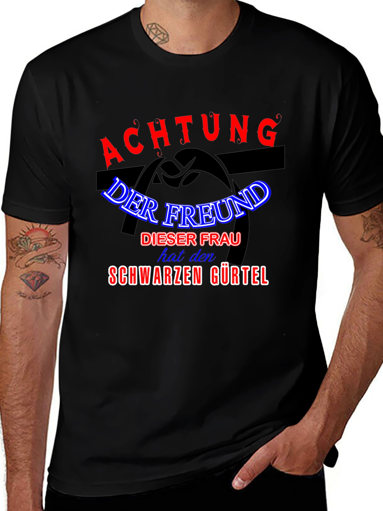 Achtung Black T-Shirt