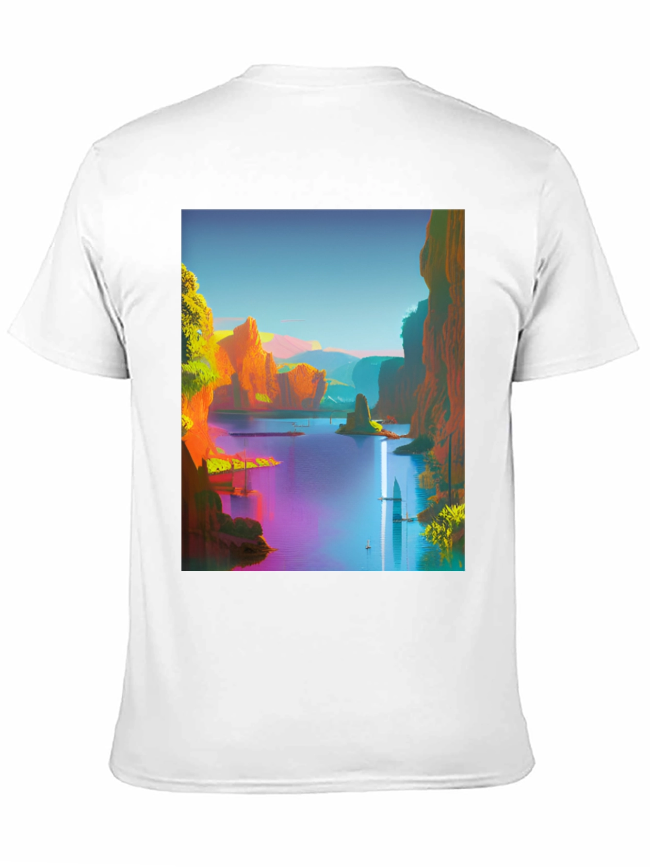 Scenic Landscape Graphic Tee - Mens Black T-Shirt