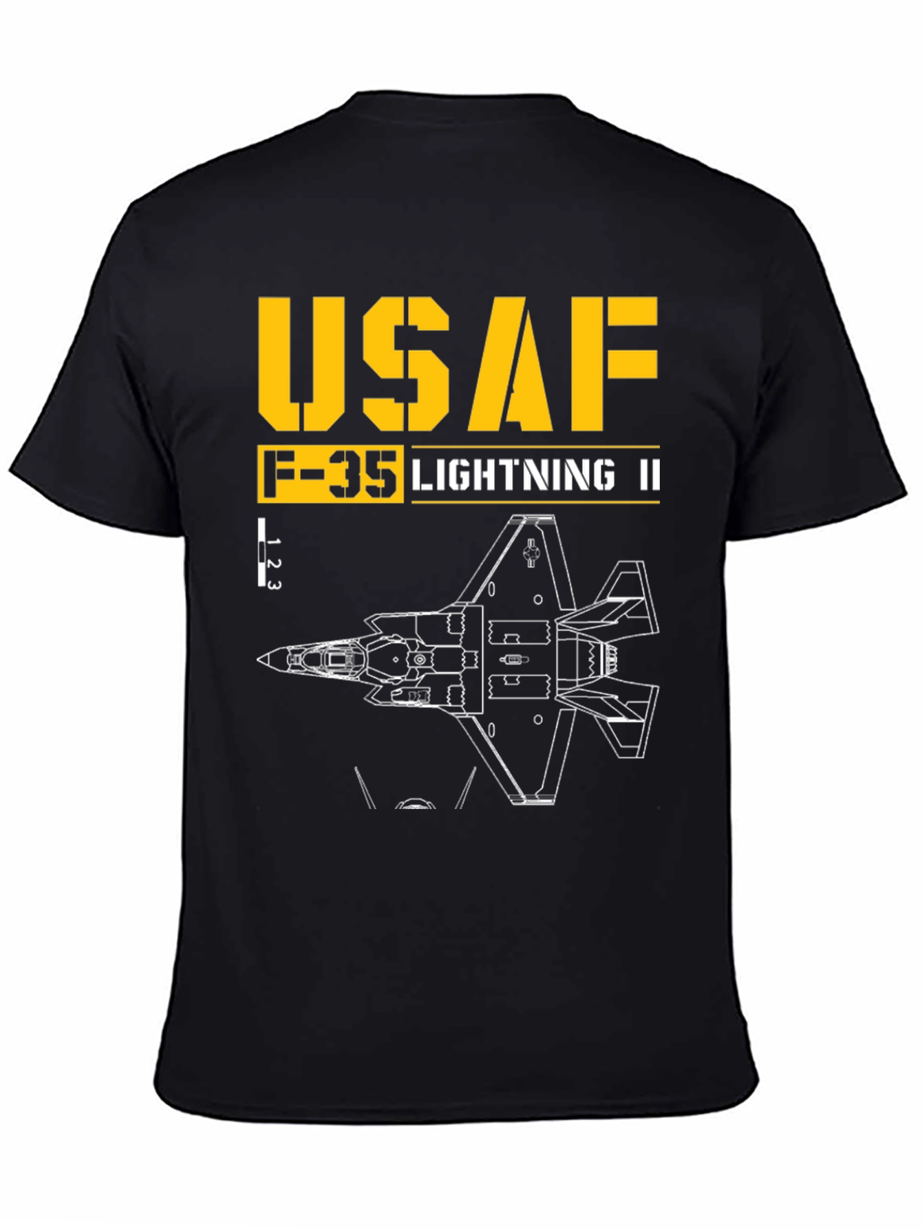 USAF F-35 Lightning II Blueprint T-Shirt