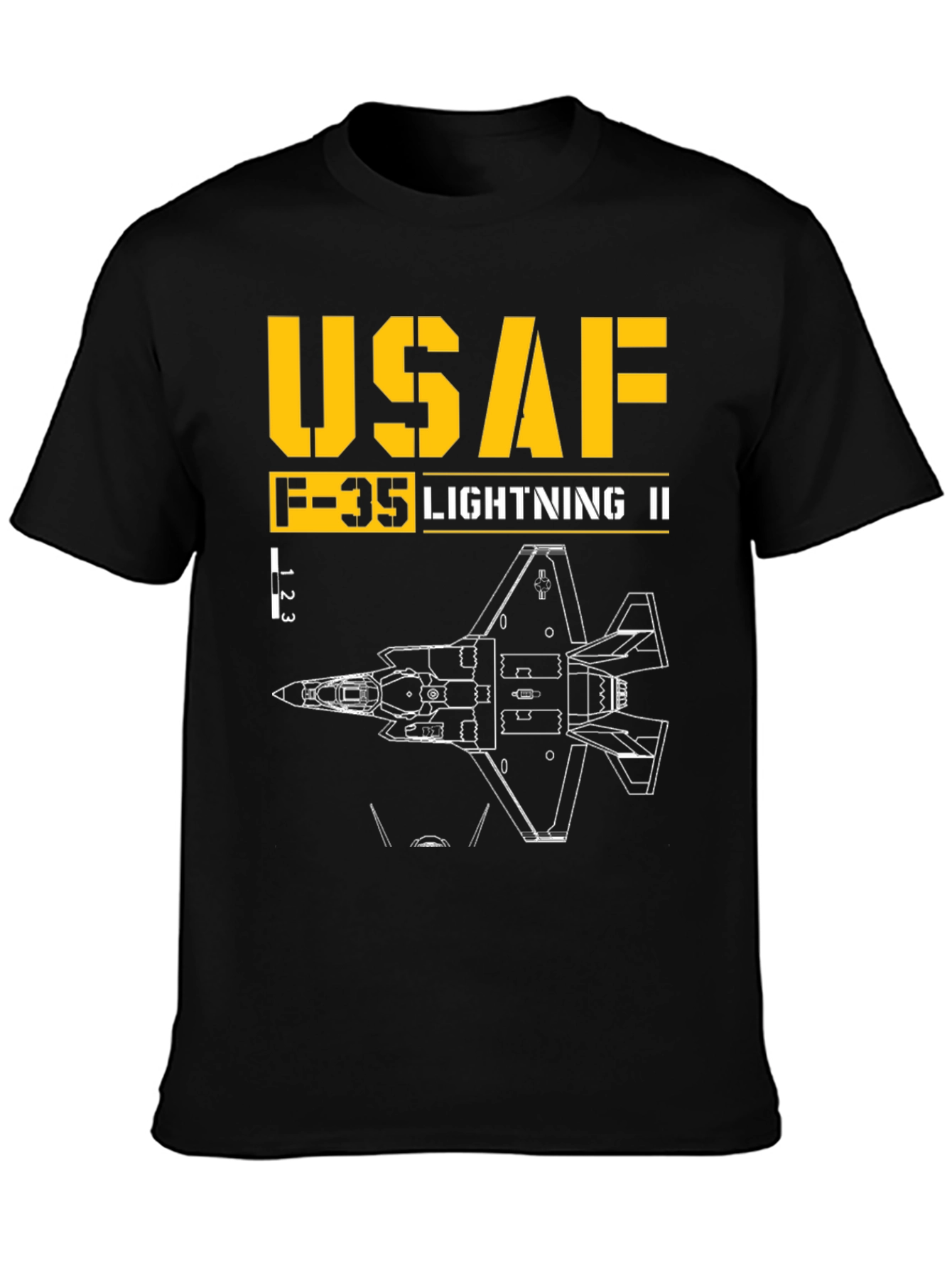 USAF F-35 Lightning II Blueprint T-Shirt