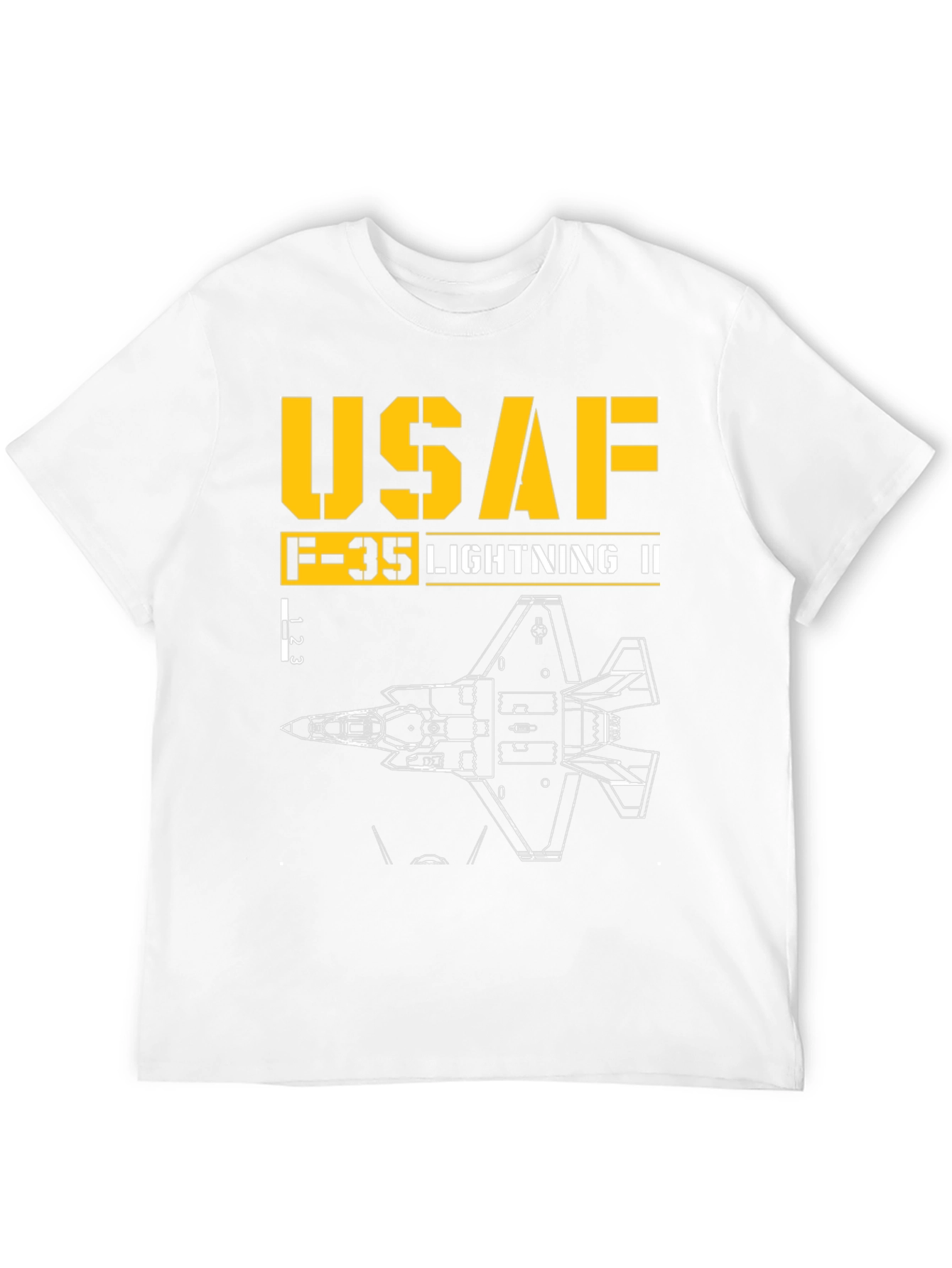 USAF F-35 Lightning II Blueprint T-Shirt