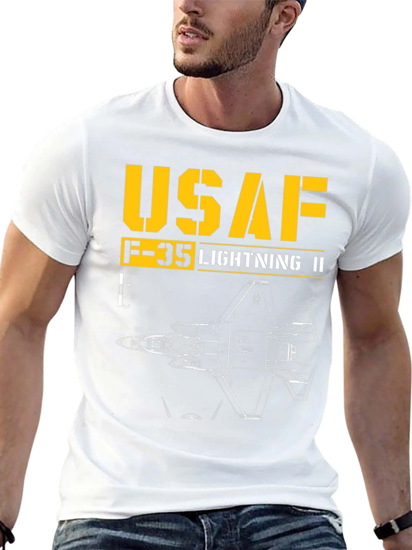 USAF F-35 Lightning II Blueprint T-Shirt