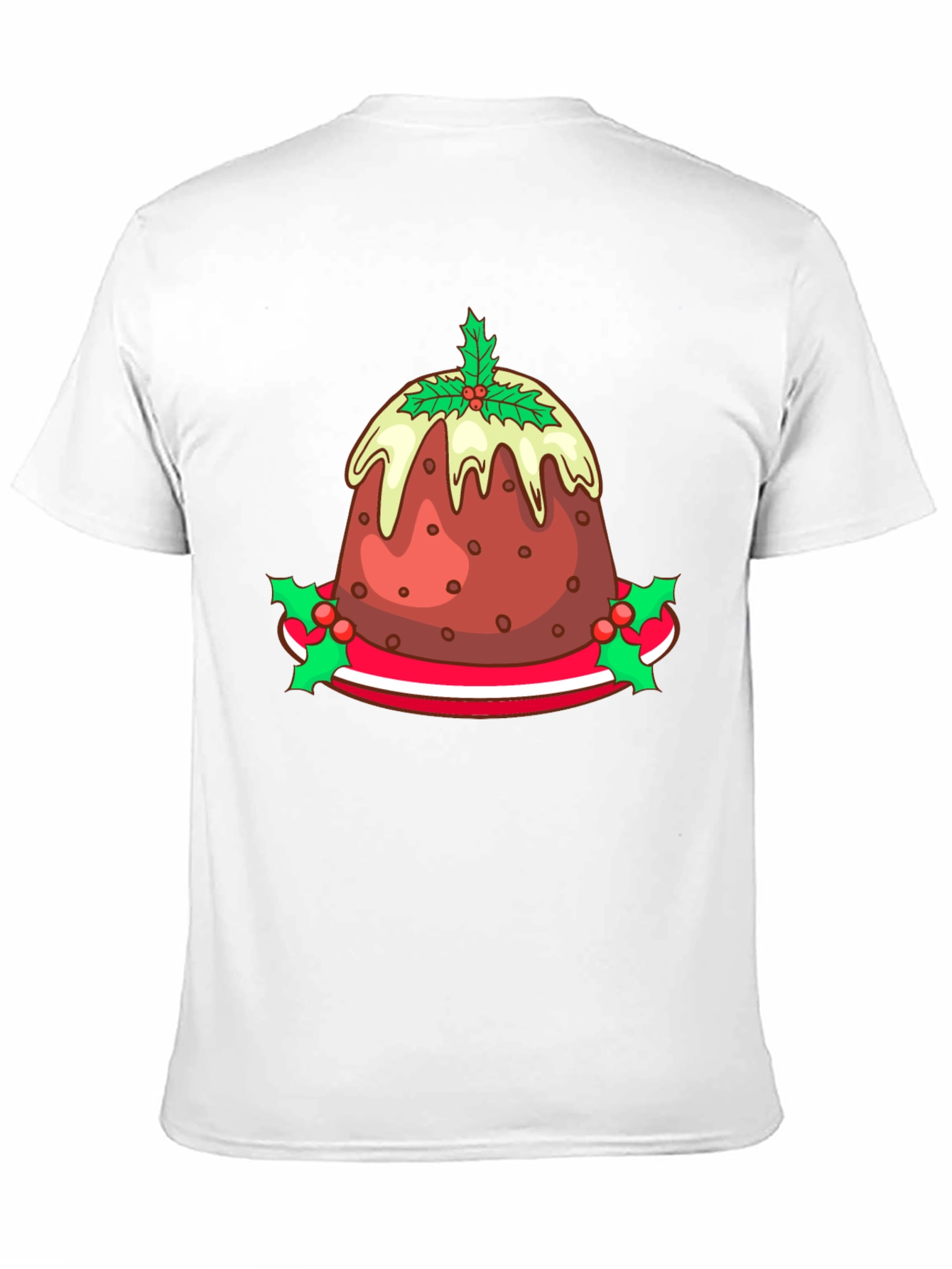 Festive Christmas Pudding Graphic Tee - Holiday Apparel