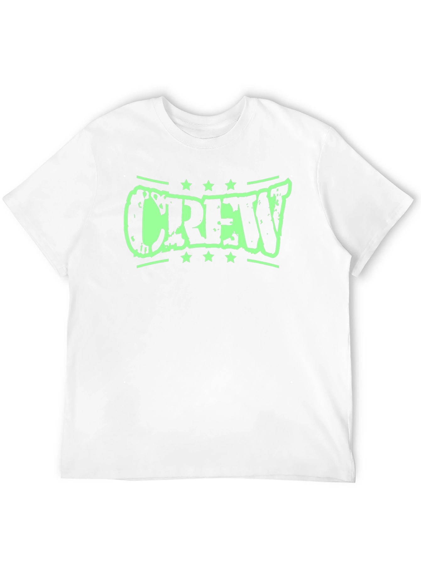 Crew Graphic Tee - Distressed Print Black Shirt
