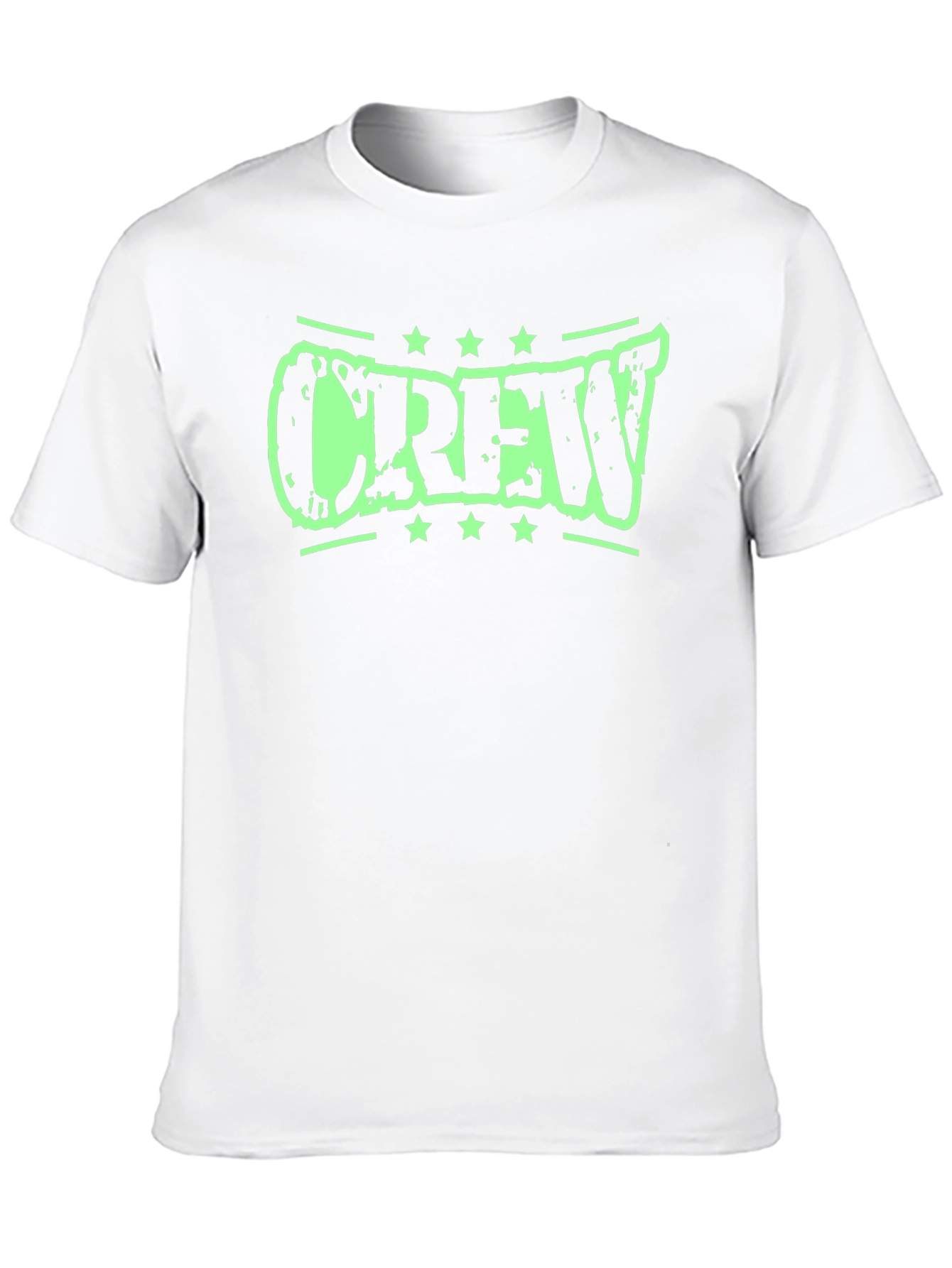 Crew Graphic Tee - Distressed Print Black Shirt