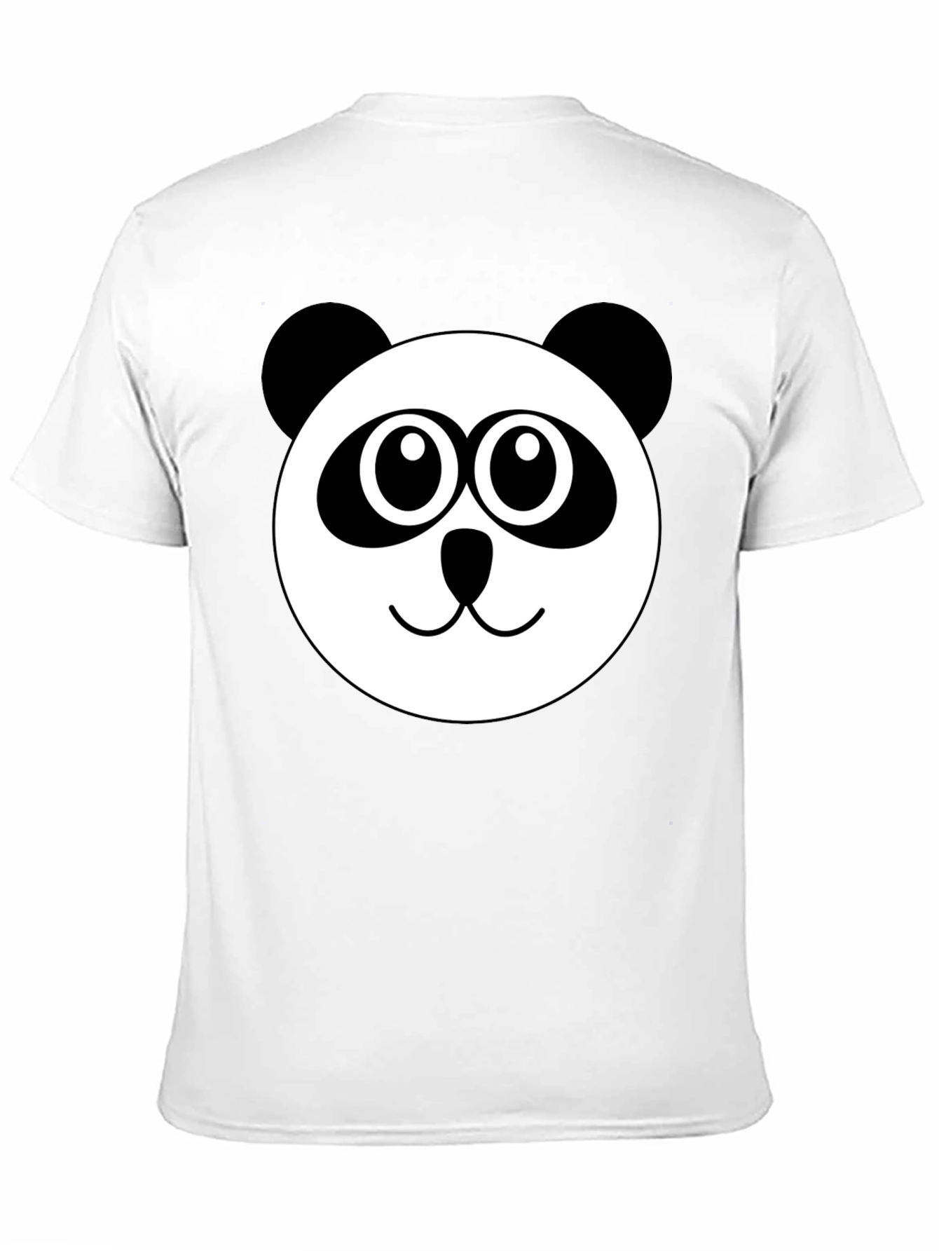 Cute Panda Face Graphic Black T-Shirt