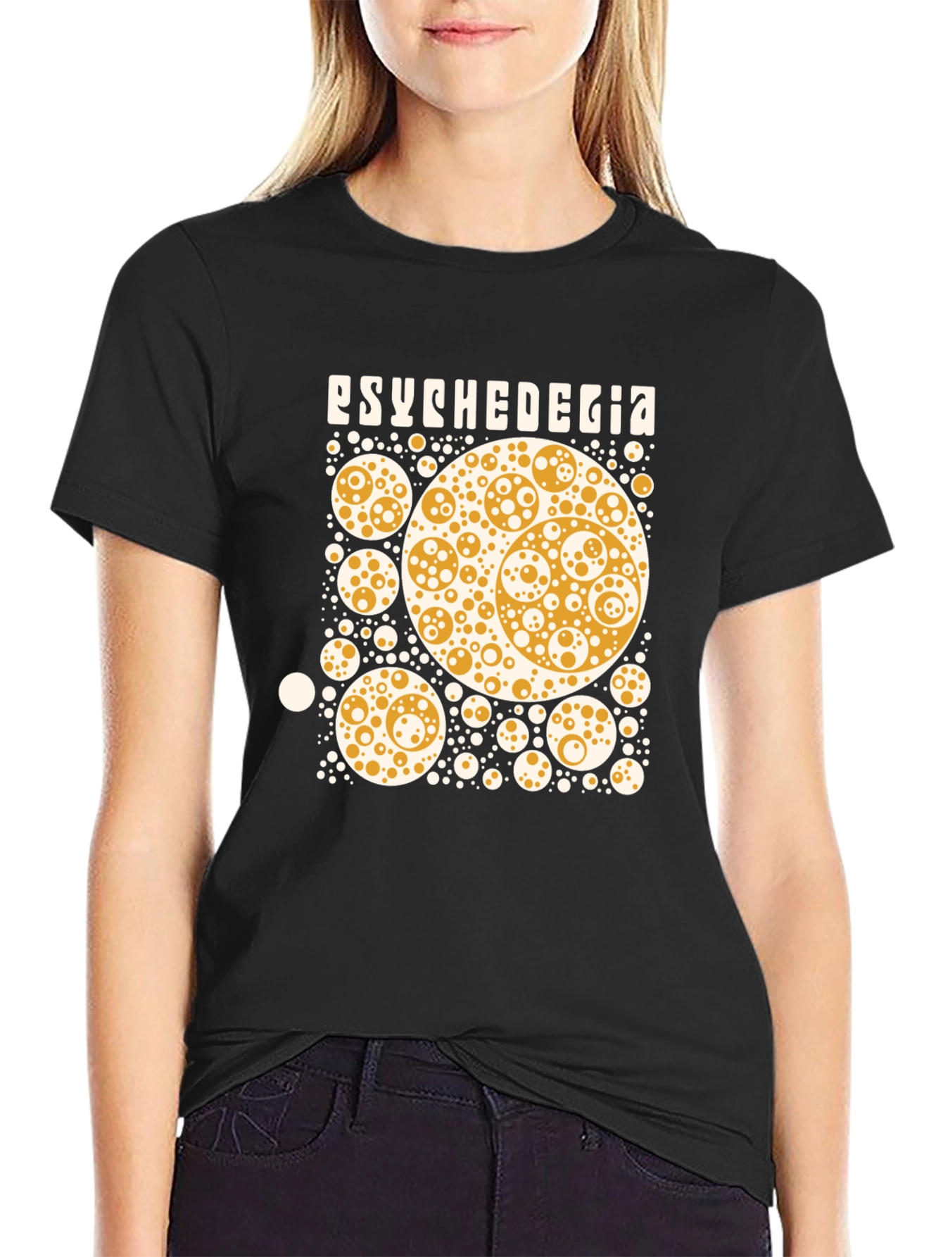 Psychedegia Graphic Tee - Black Cotton Blend T-Shirt