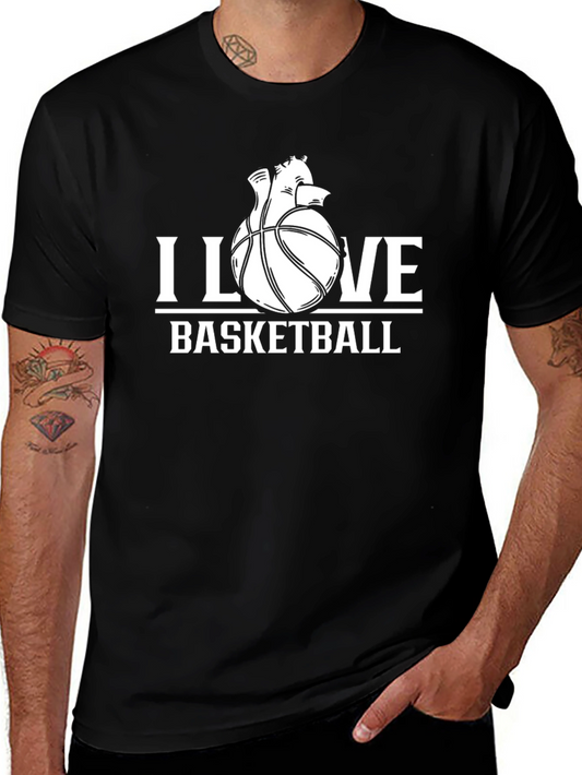 I Love Basketball Graphic Tee - Black