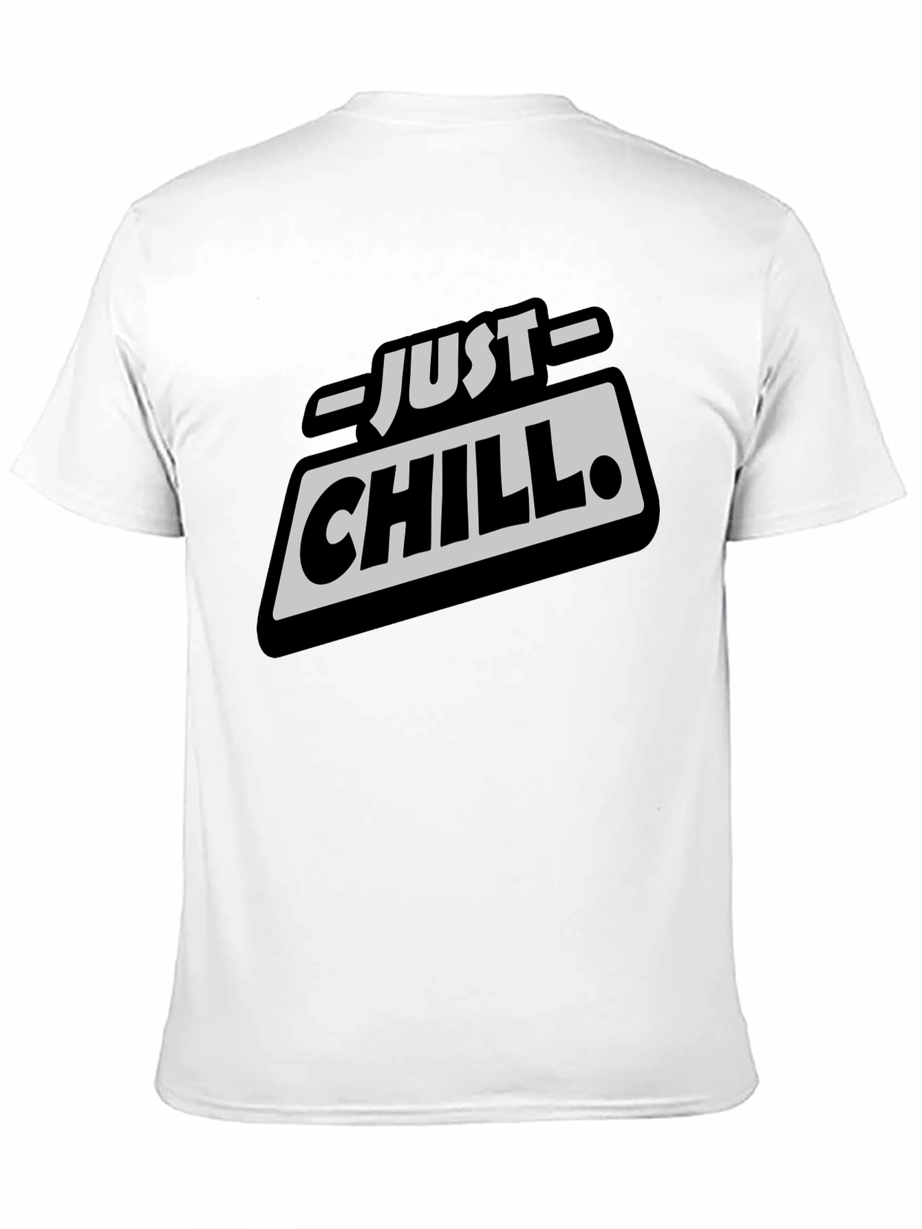 Just Chill Graphic Tee - Relaxed Fit Black T-Shirt