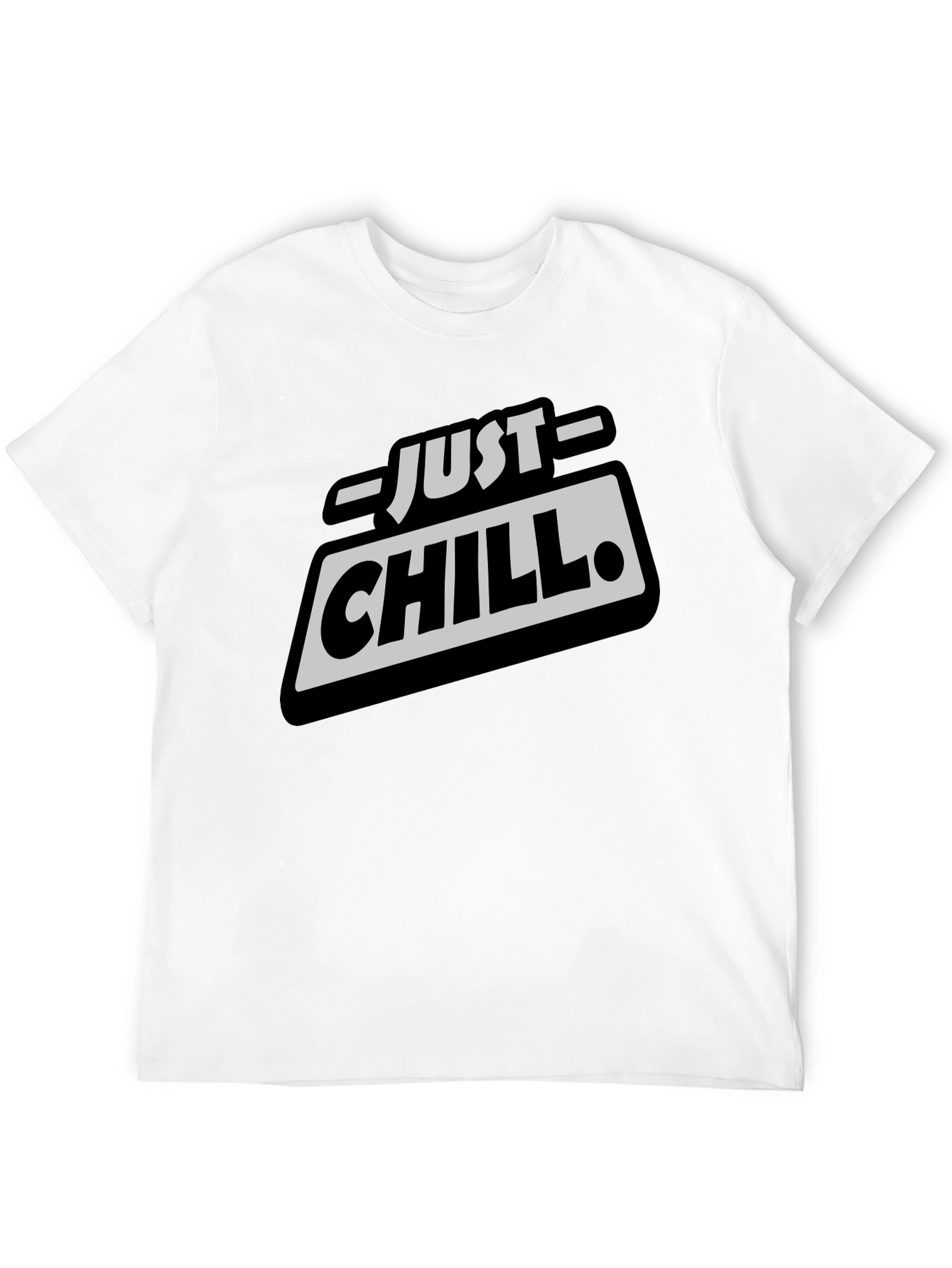 Just Chill Graphic Tee - Relaxed Fit Black T-Shirt
