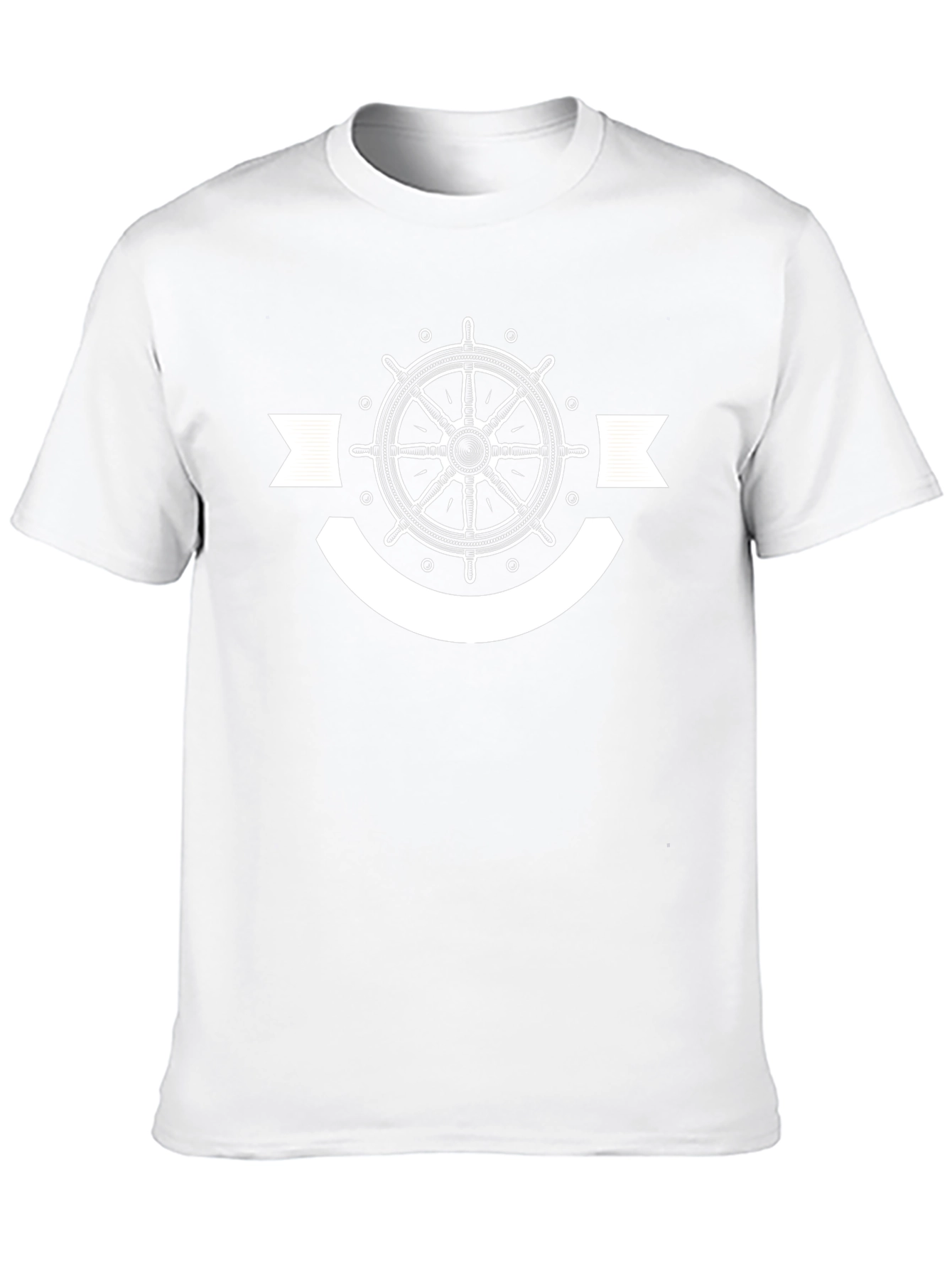 Nautical Wheel Graphic T-Shirt - Black Cotton Tee