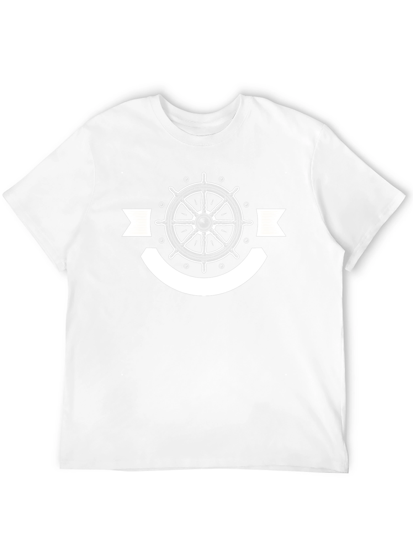 Nautical Wheel Graphic T-Shirt - Black Cotton Tee