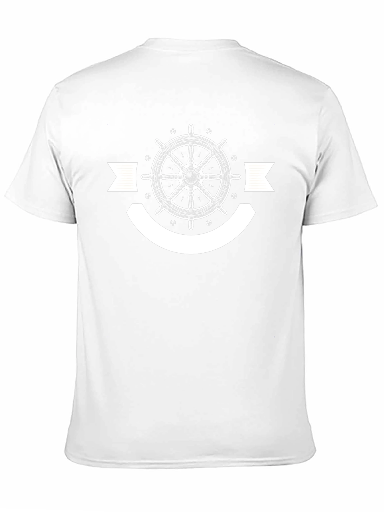Nautical Wheel Graphic T-Shirt - Black Cotton Tee