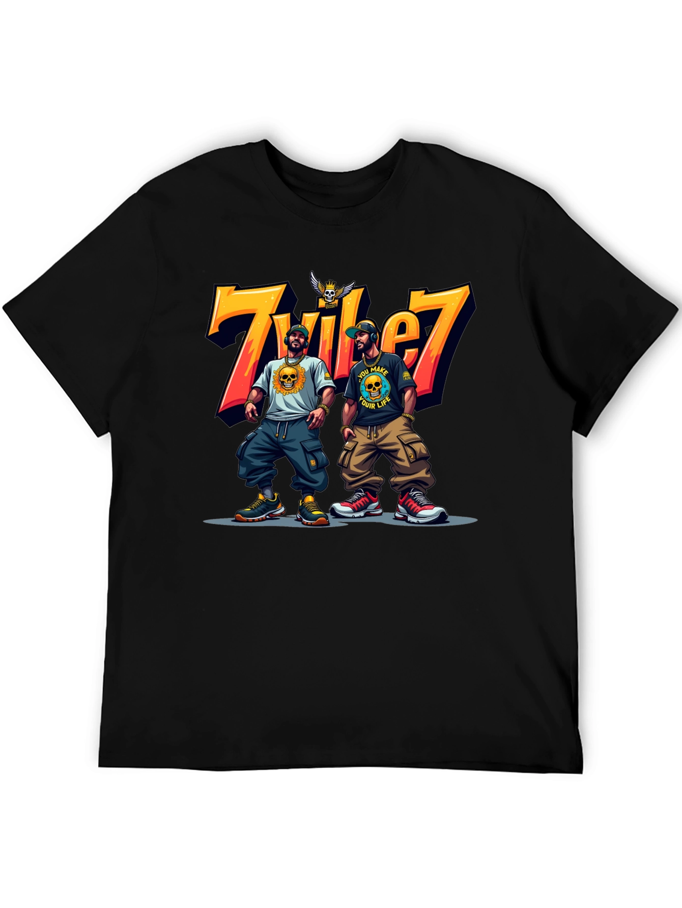 Tribe 7 Graphic Tee - Mens Black T-Shirt