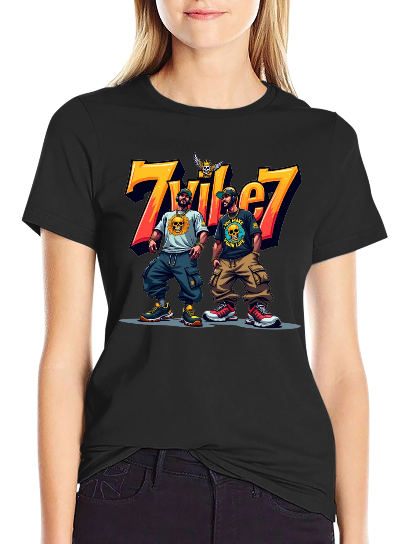 Tribe 7 Graphic Tee - Mens Black T-Shirt