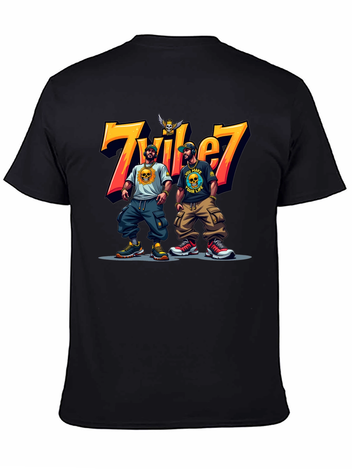 Tribe 7 Graphic Tee - Mens Black T-Shirt