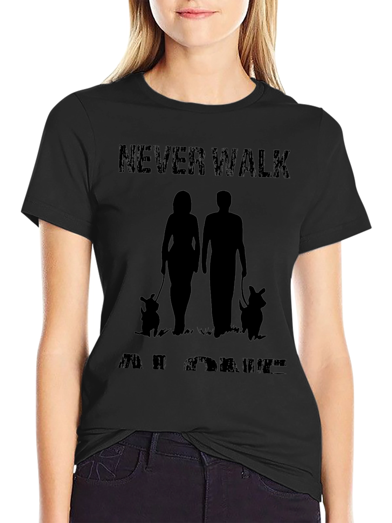 Never Walk Alone Graphic Tee - Dog Lovers Shirt