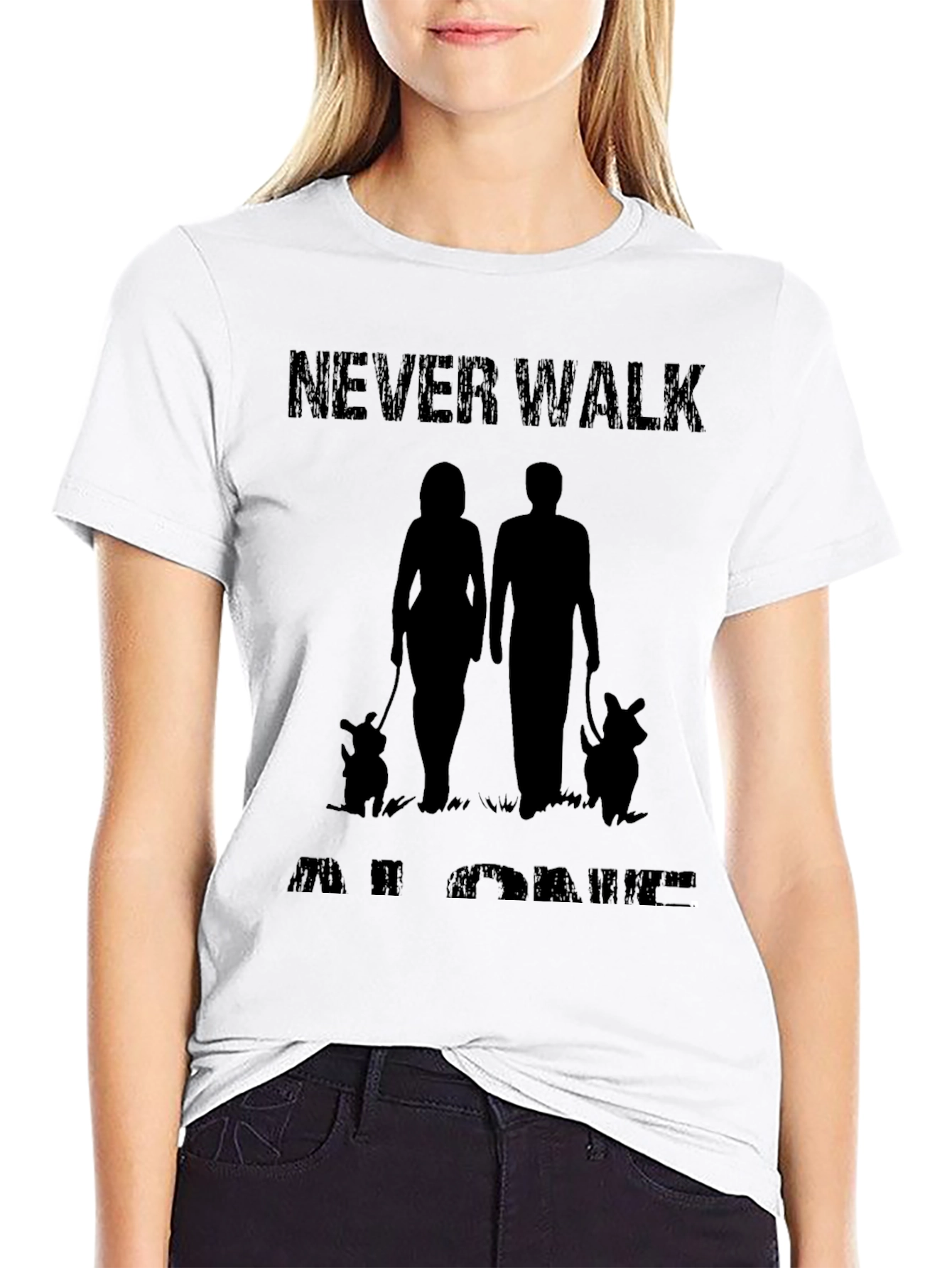 Never Walk Alone Graphic Tee - Dog Lovers Shirt