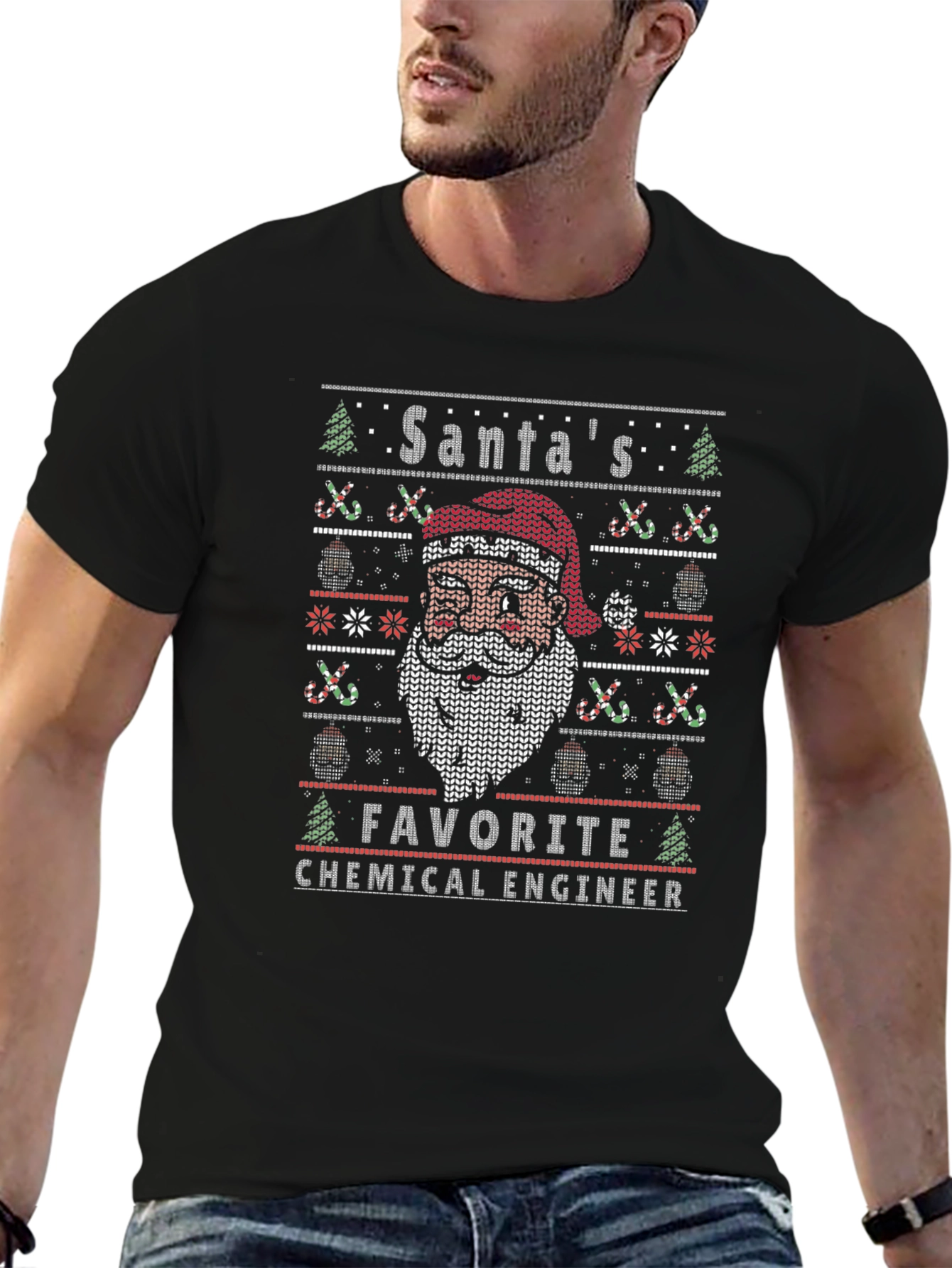 Santas Favorite Chemical Engineer Ugly Christmas Sweater T-Shirt