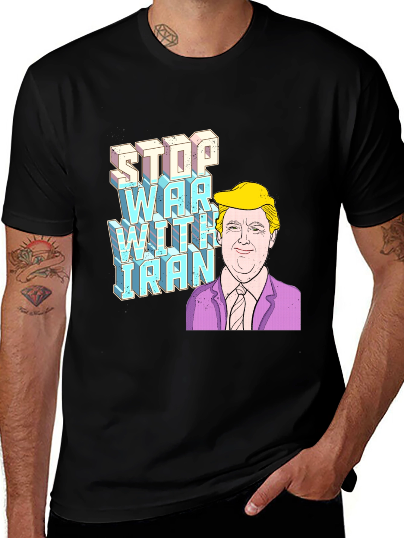 Stop War with Iran Trump Graphic T-Shirt