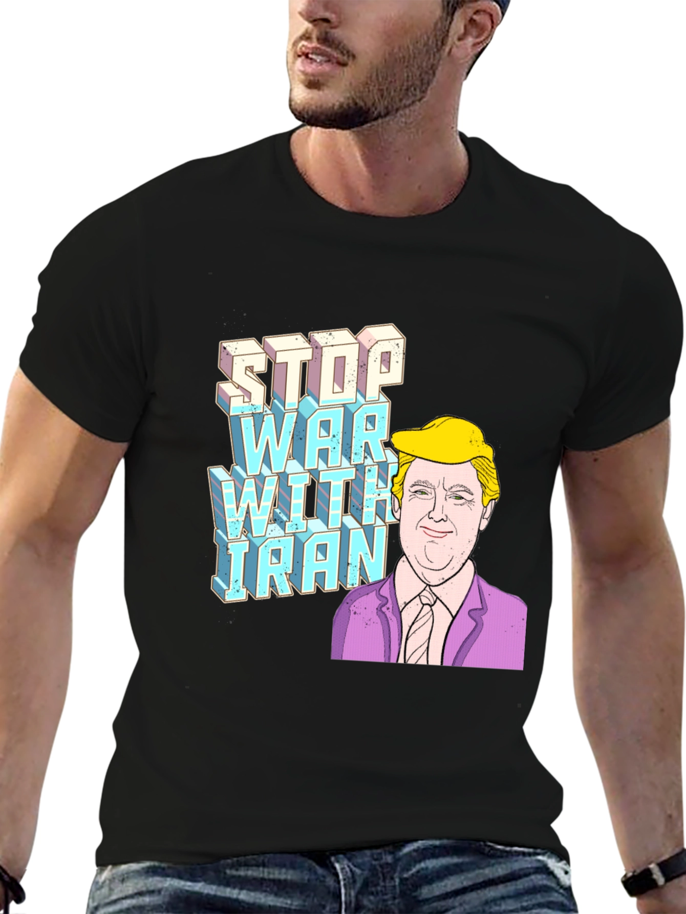 Stop War with Iran Trump Graphic T-Shirt