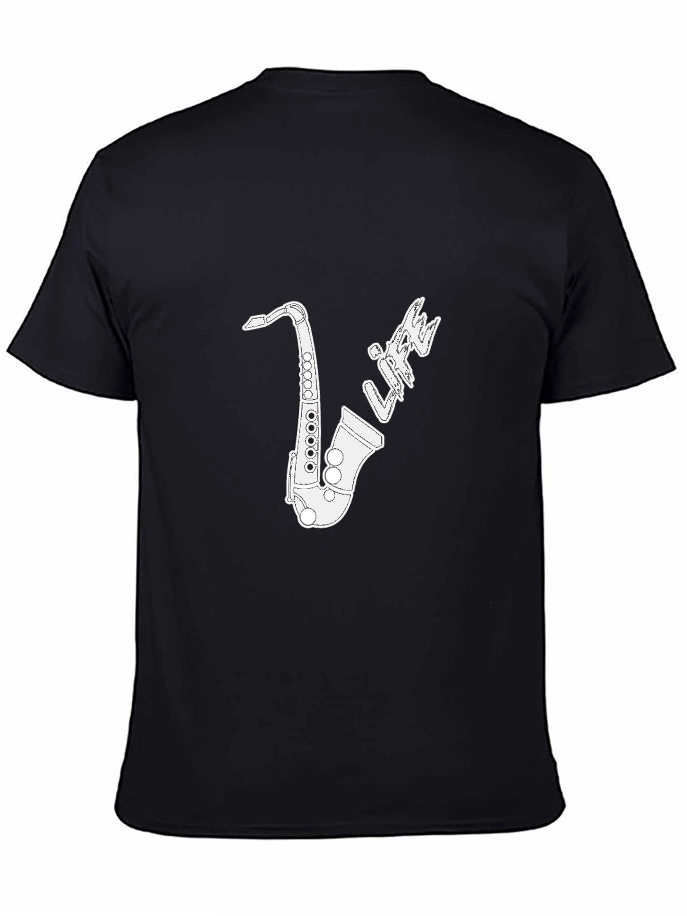 Saxophone Life Graphic Tee - Black Casual T-Shirt
