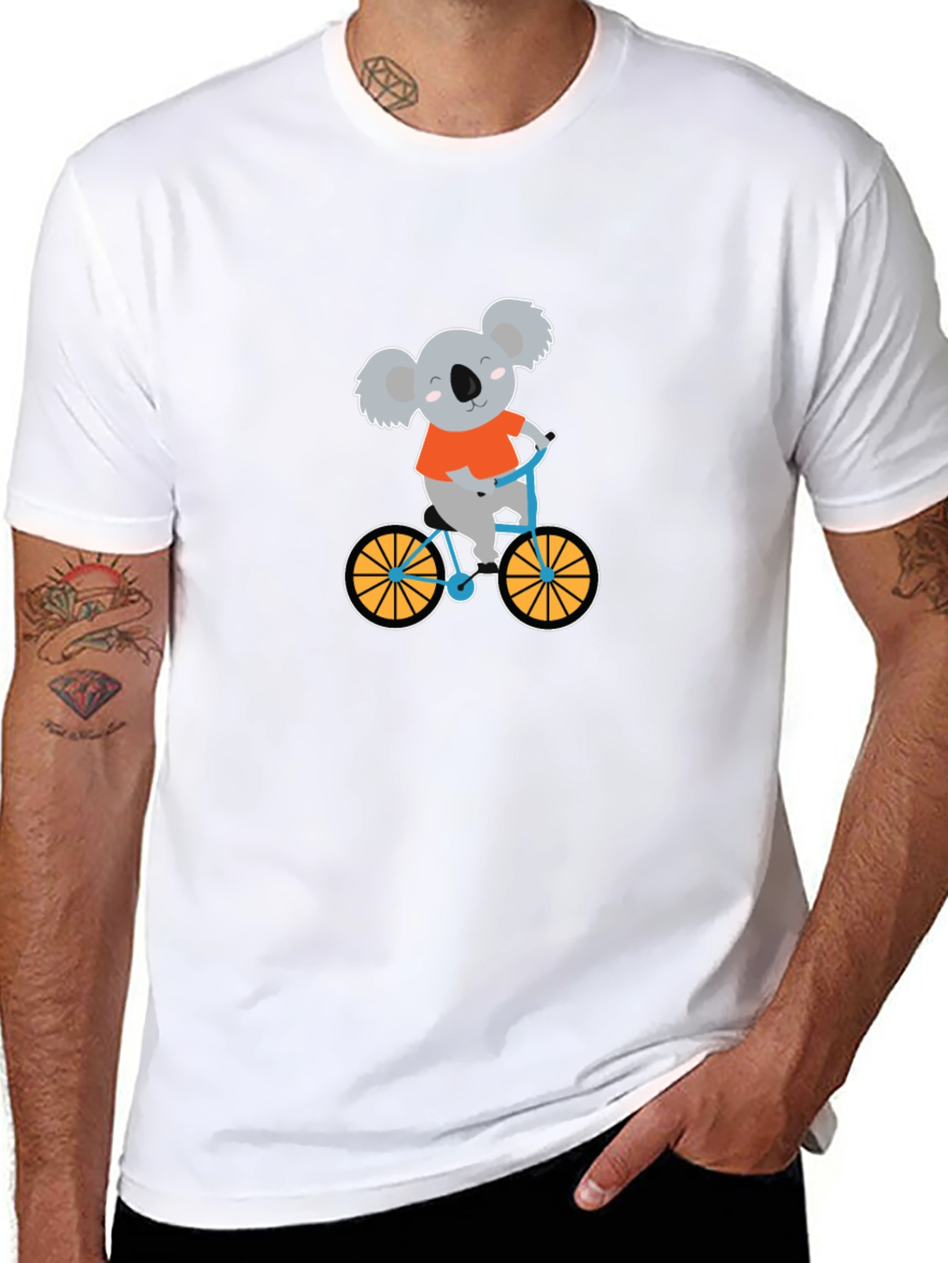 Koala Bear on Bike Graphic T-Shirt