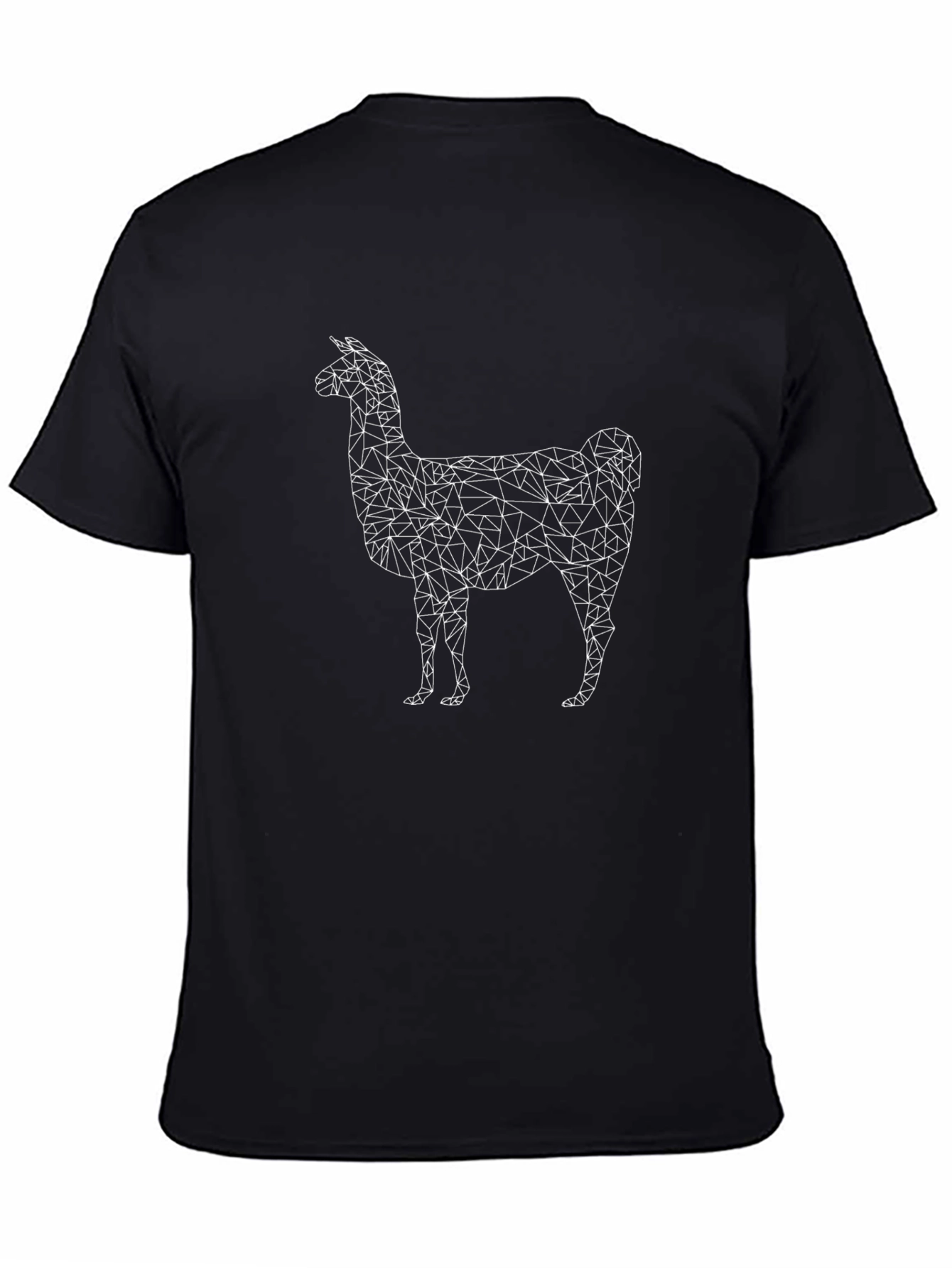 Geometric Llama Graphic Tee - Black T-Shirt