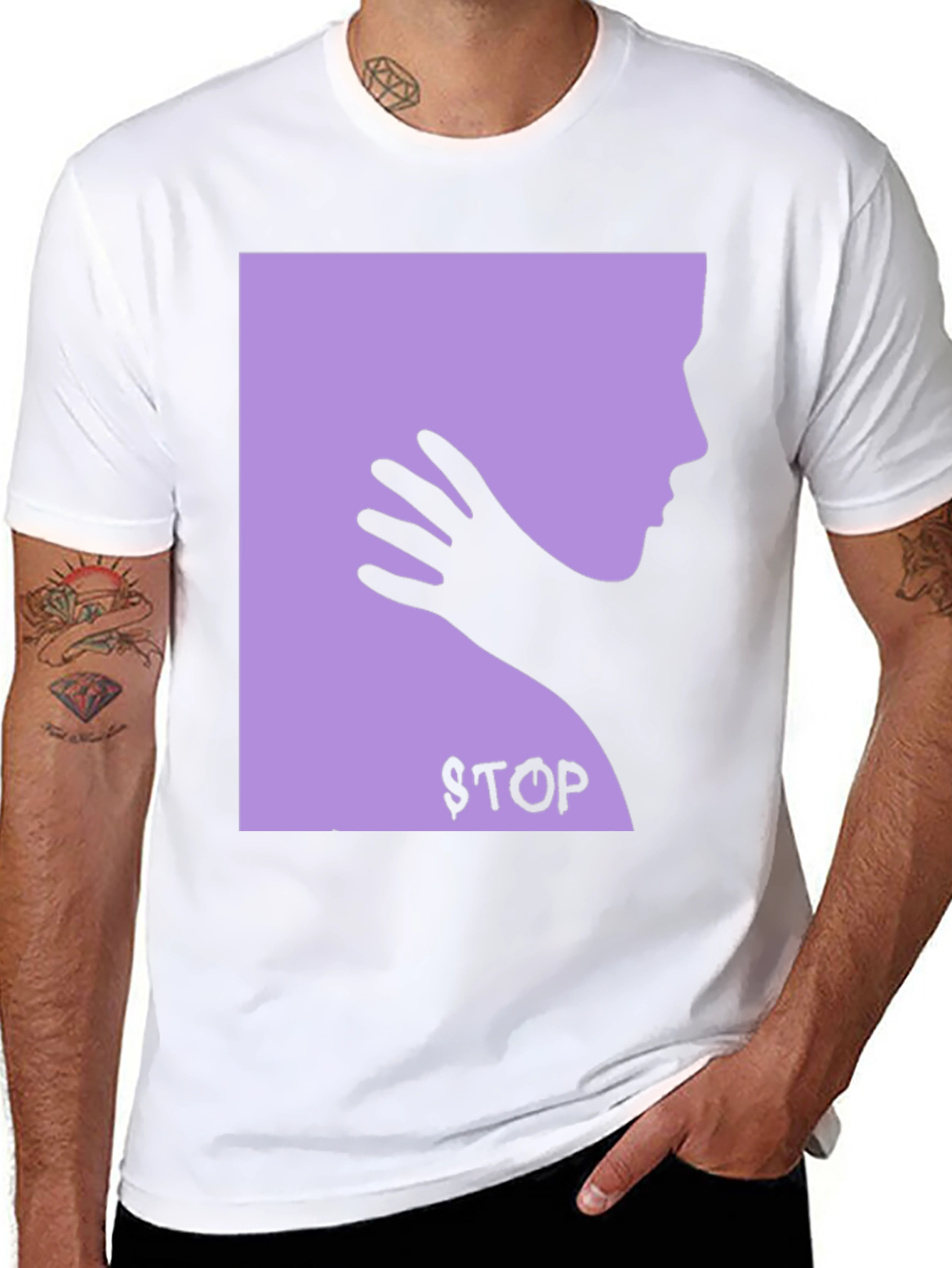 Protest T-Shirt: Stop Violence - Black Cotton Tee