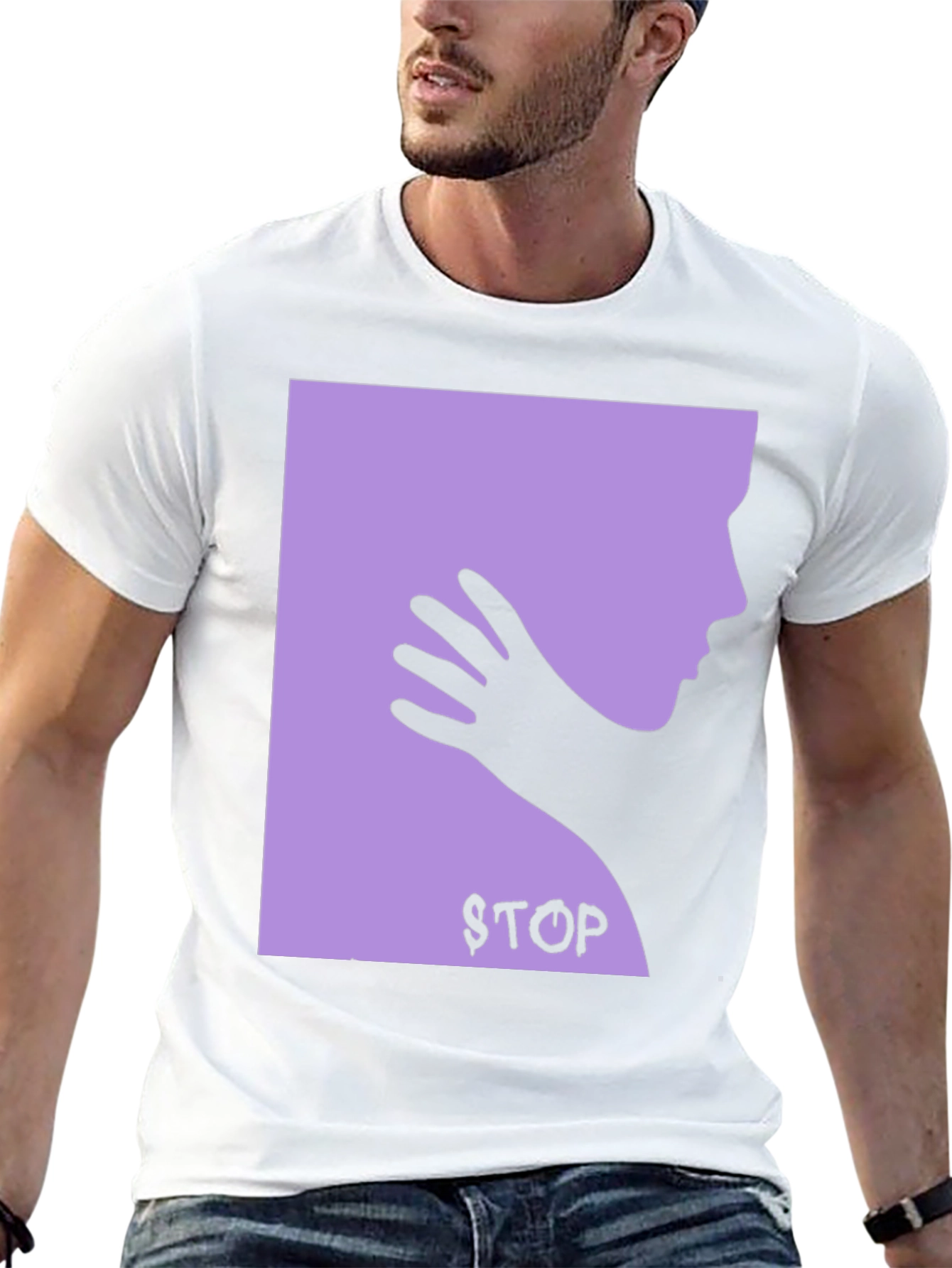 Protest T-Shirt: Stop Violence - Black Cotton Tee