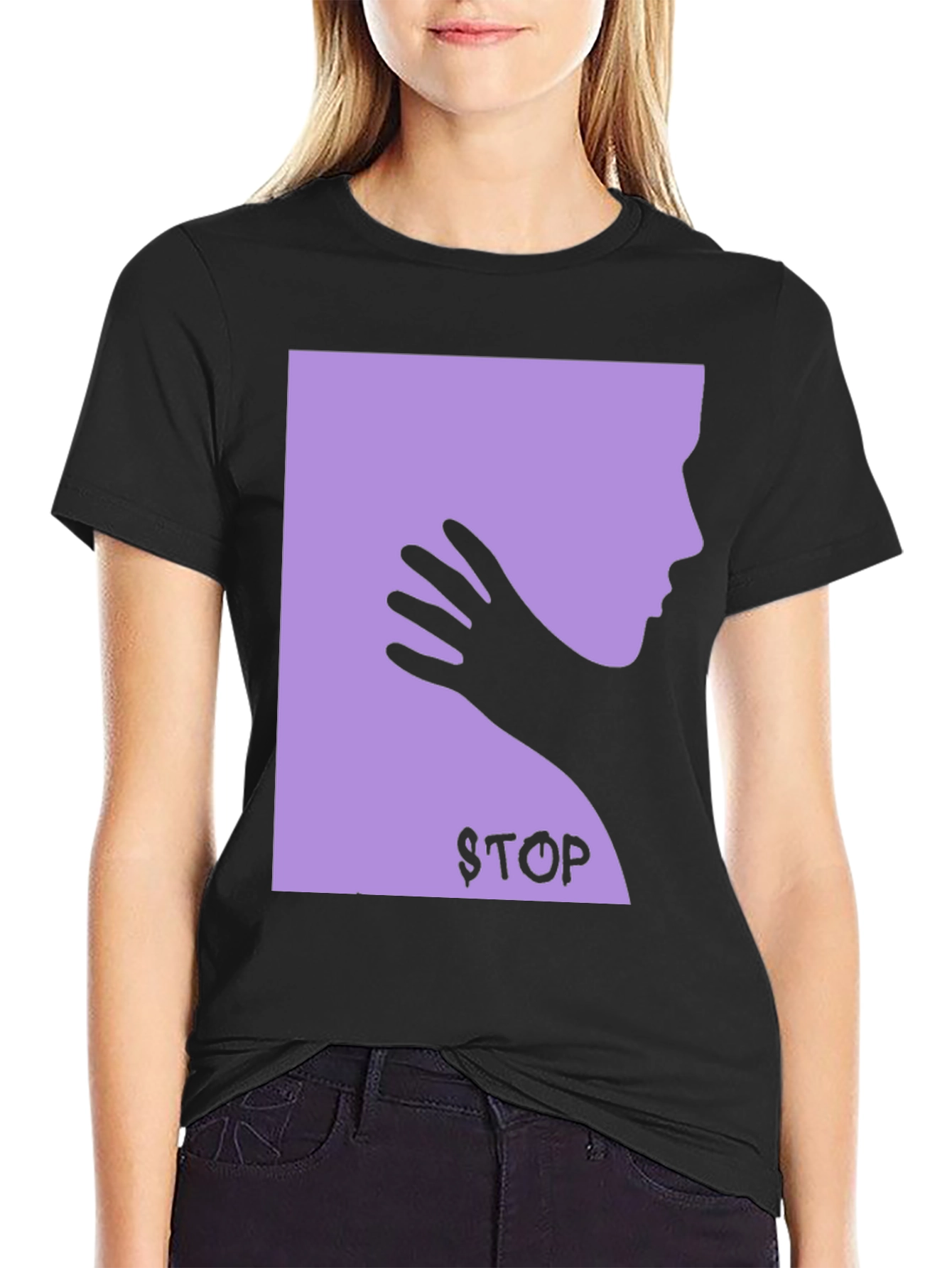 Protest T-Shirt: Stop Violence - Black Cotton Tee