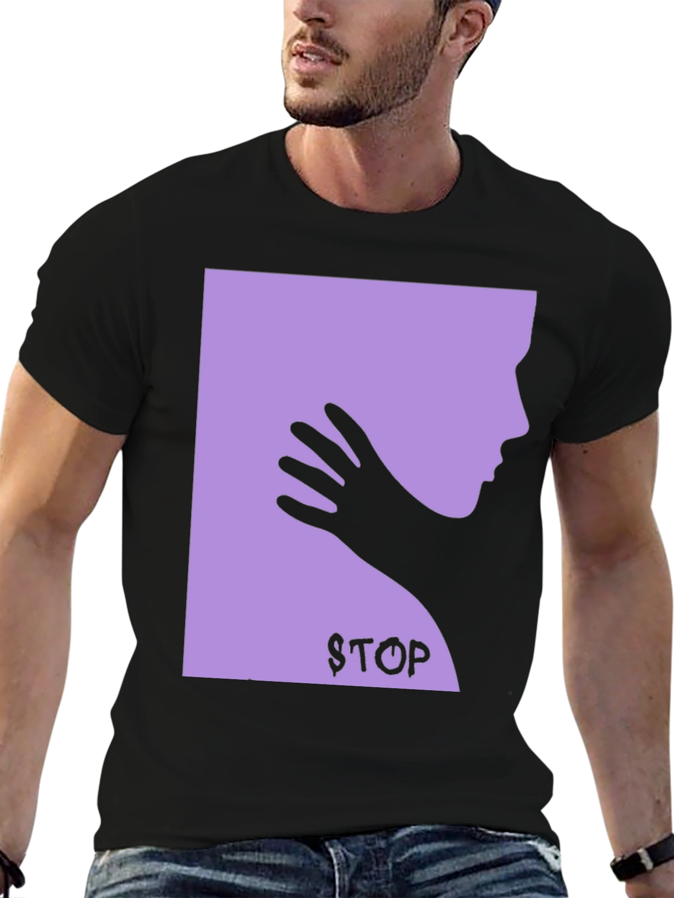 Protest T-Shirt: Stop Violence - Black Cotton Tee
