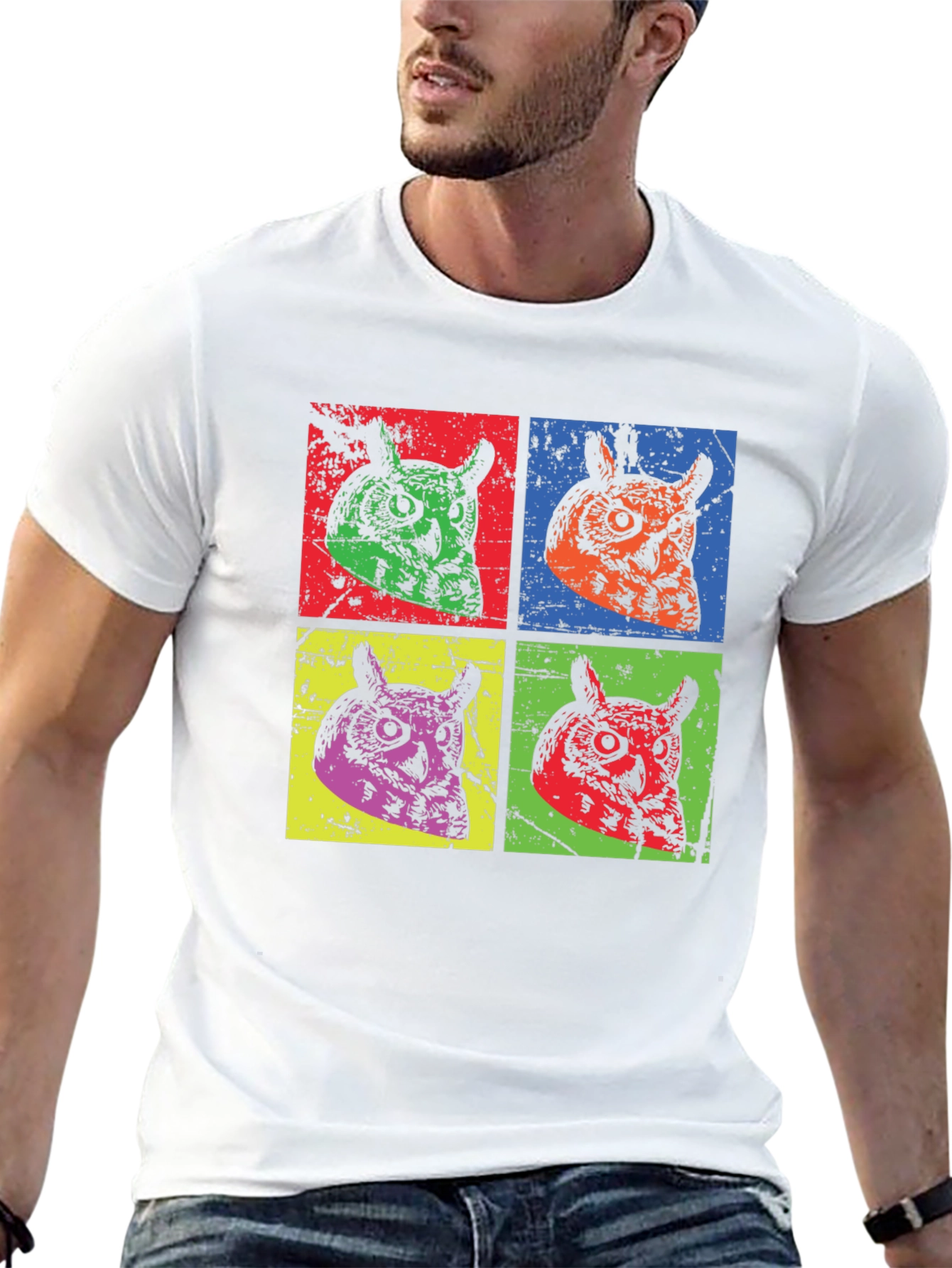 Pop Art Owl Graphic Tee - Quirky Style
