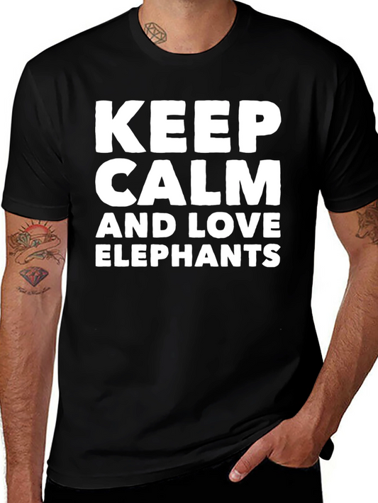 Keep Calm & Love Elephants Graphic T-Shirt