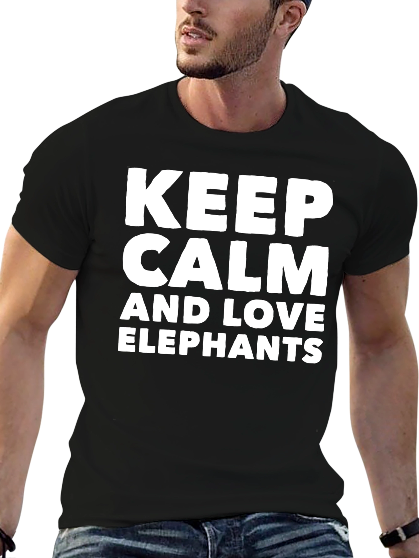 Keep Calm & Love Elephants Graphic T-Shirt