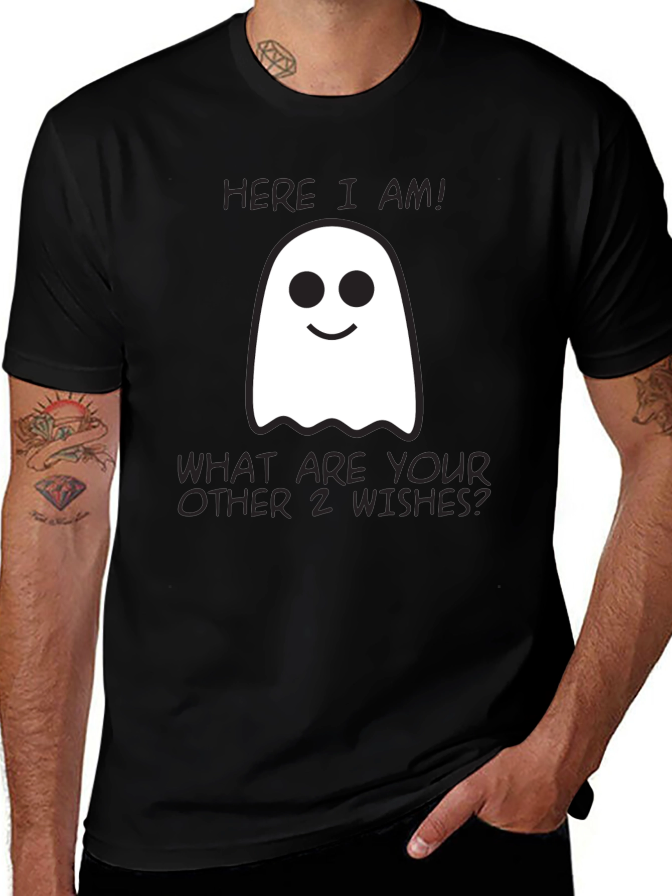 Funny Ghost T-Shirt: Three Wishes Halloween Tee