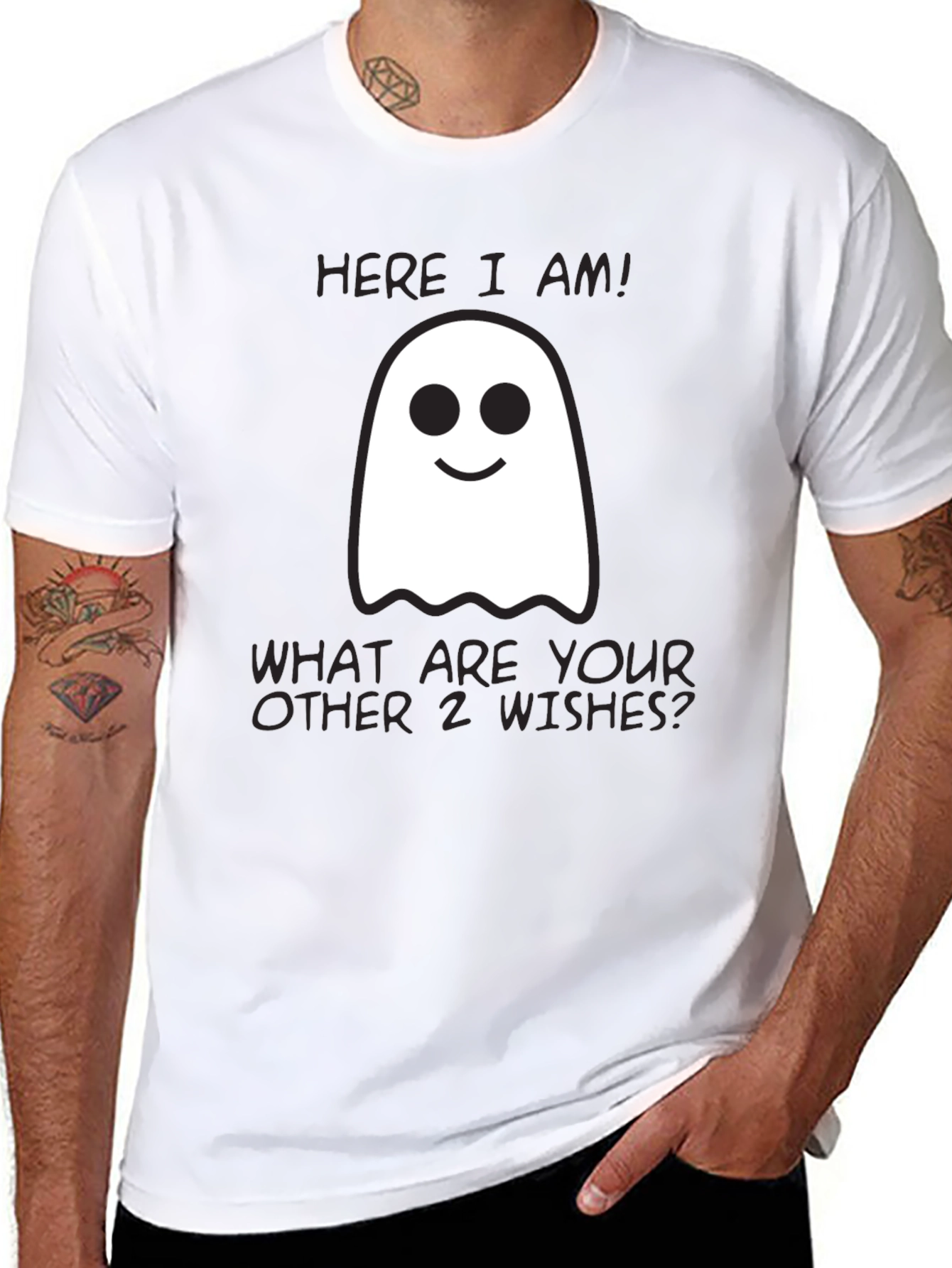 Funny Ghost T-Shirt: Three Wishes Halloween Tee