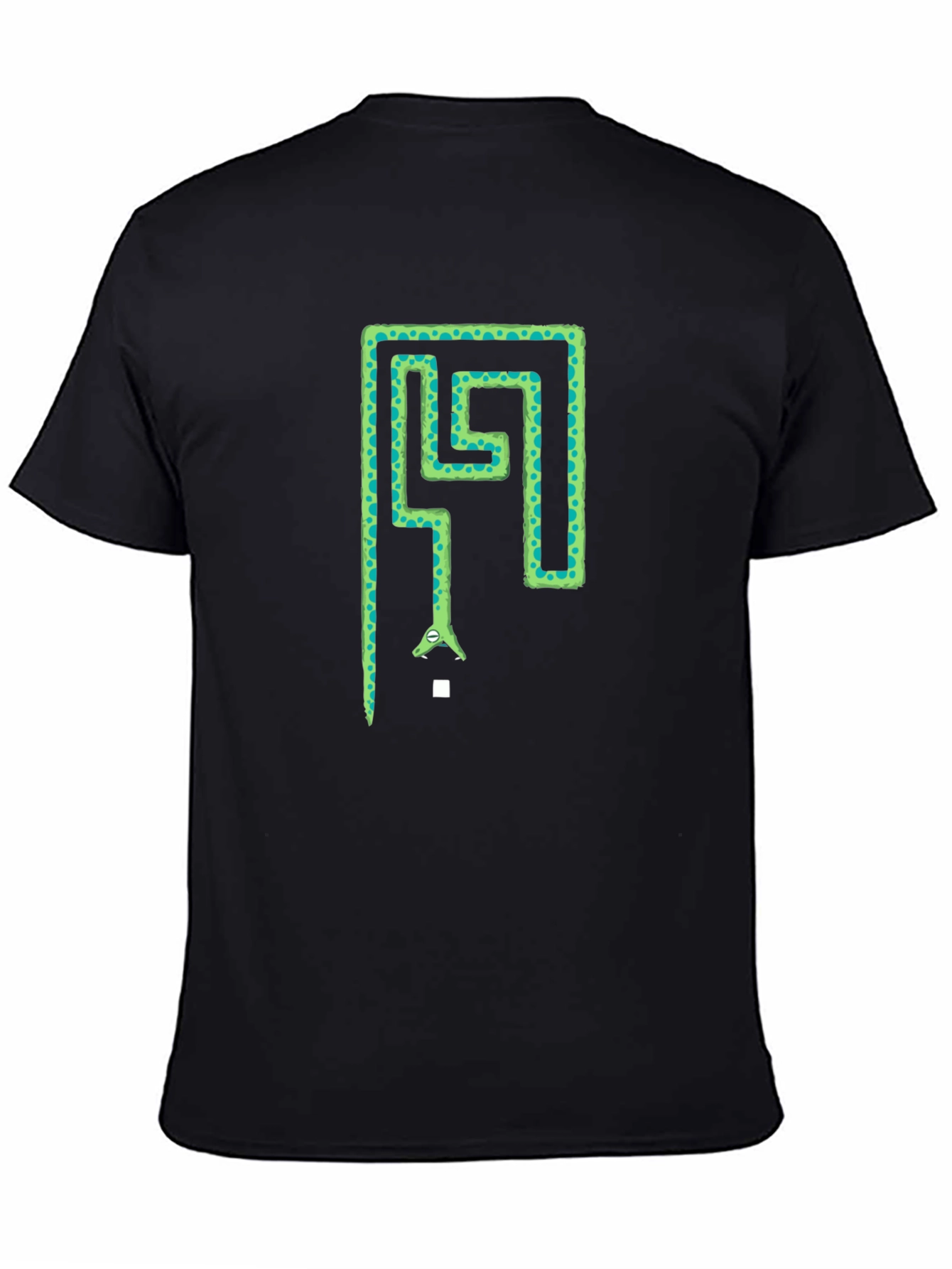 Snake Maze Graphic Tee - Black Cotton T-Shirt