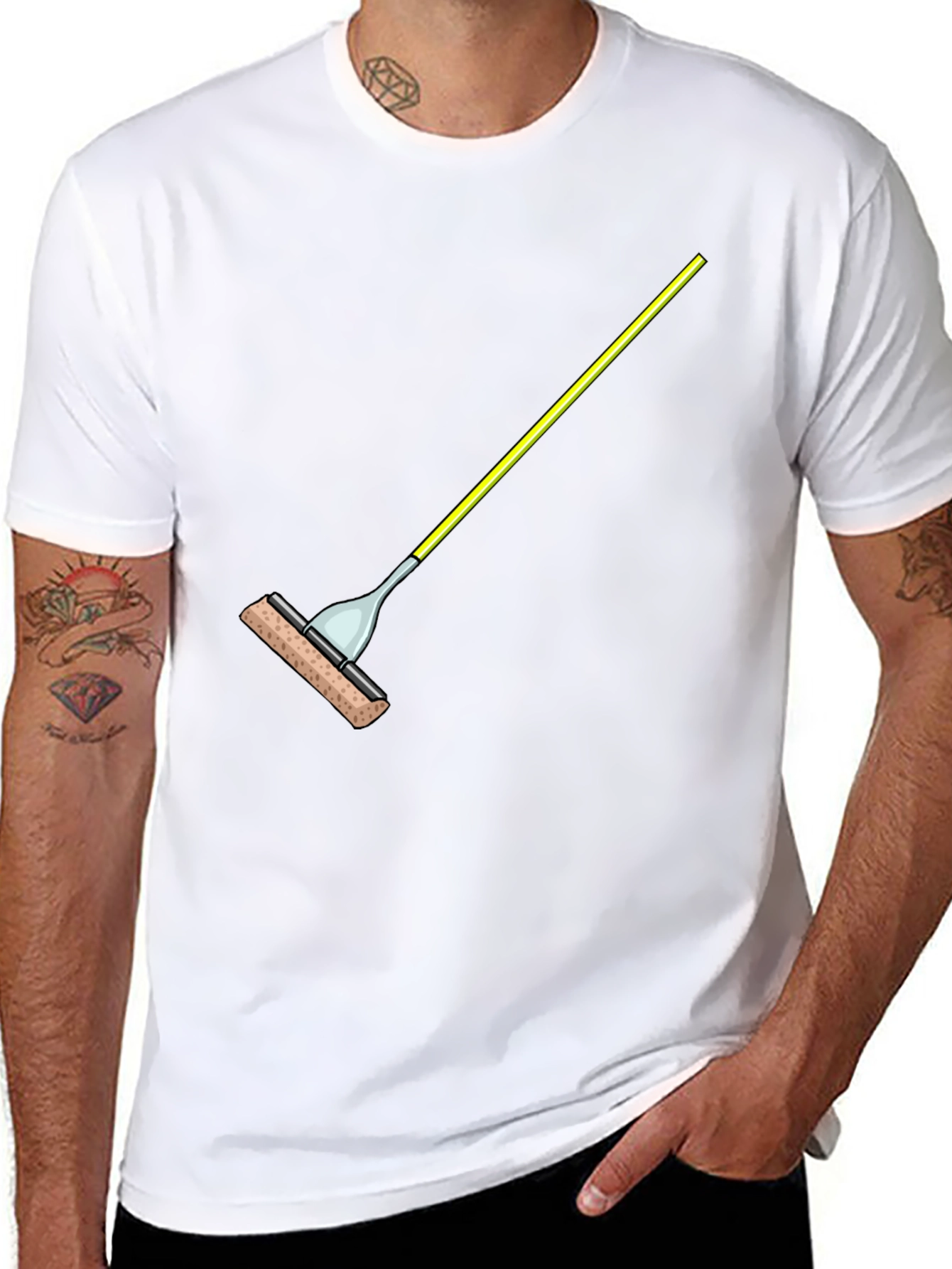 Novelty Sponge Mop Graphic Tee - Black