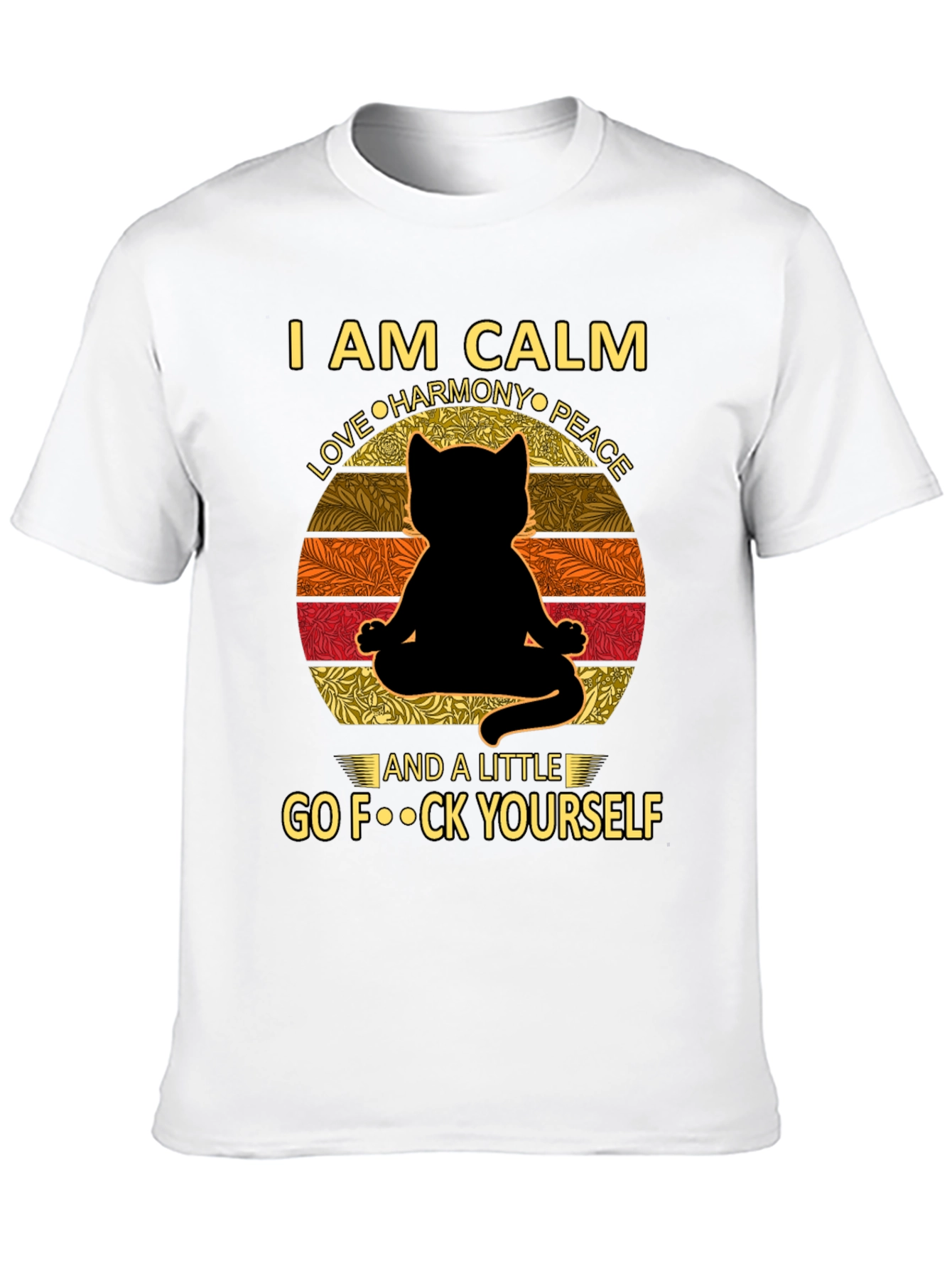 Calm Cat Graphic Tee - Yoga Humor