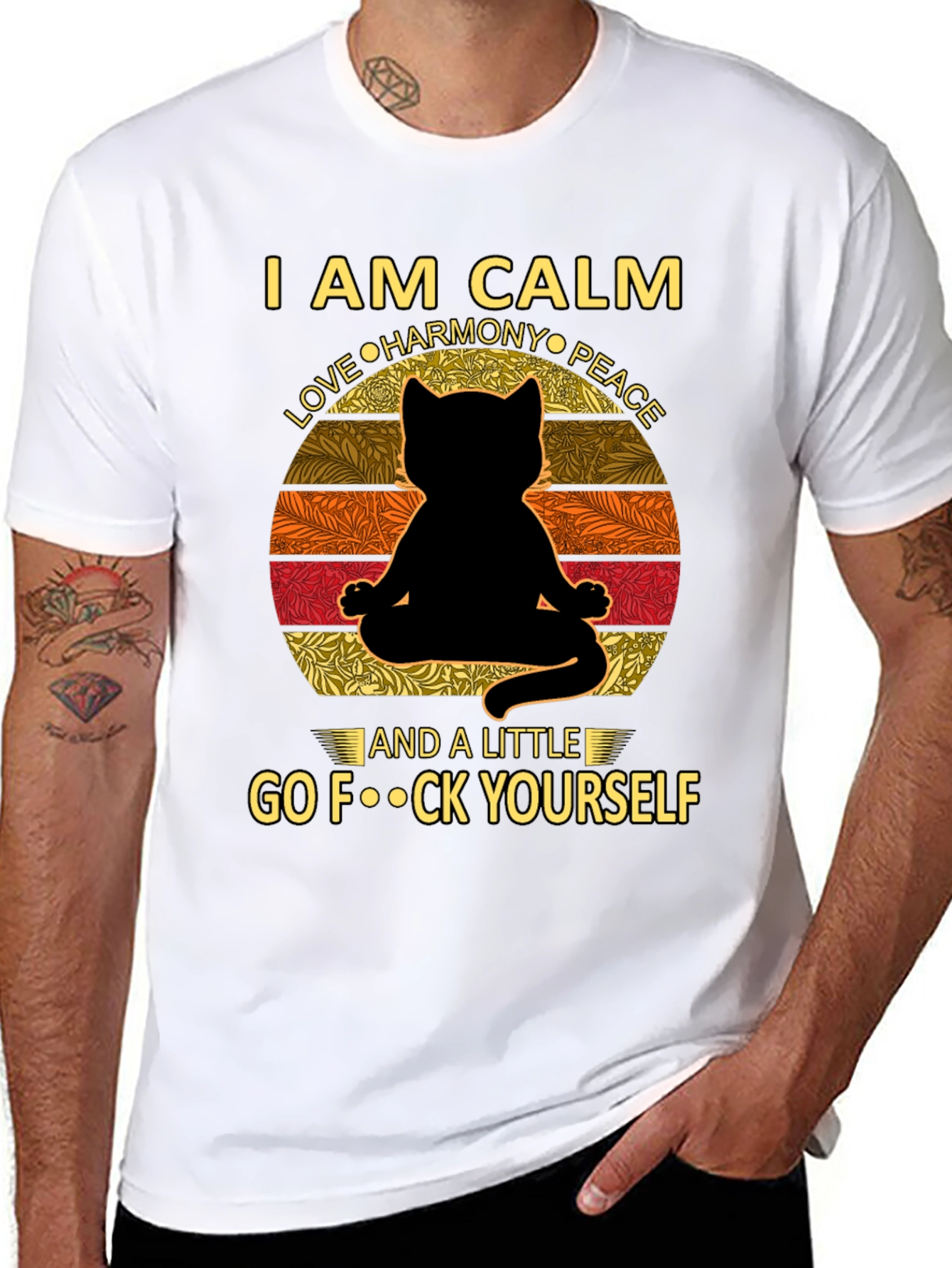 Calm Cat Graphic Tee - Yoga Humor