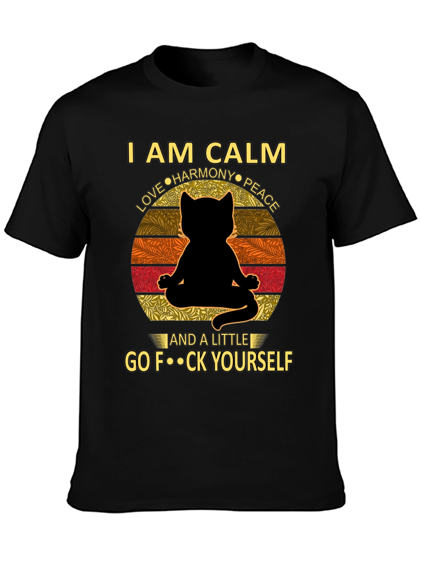 Calm Cat Graphic Tee - Yoga Humor