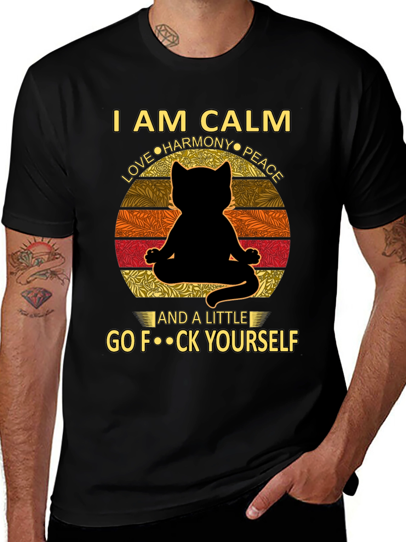 Calm Cat Graphic Tee - Yoga Humor