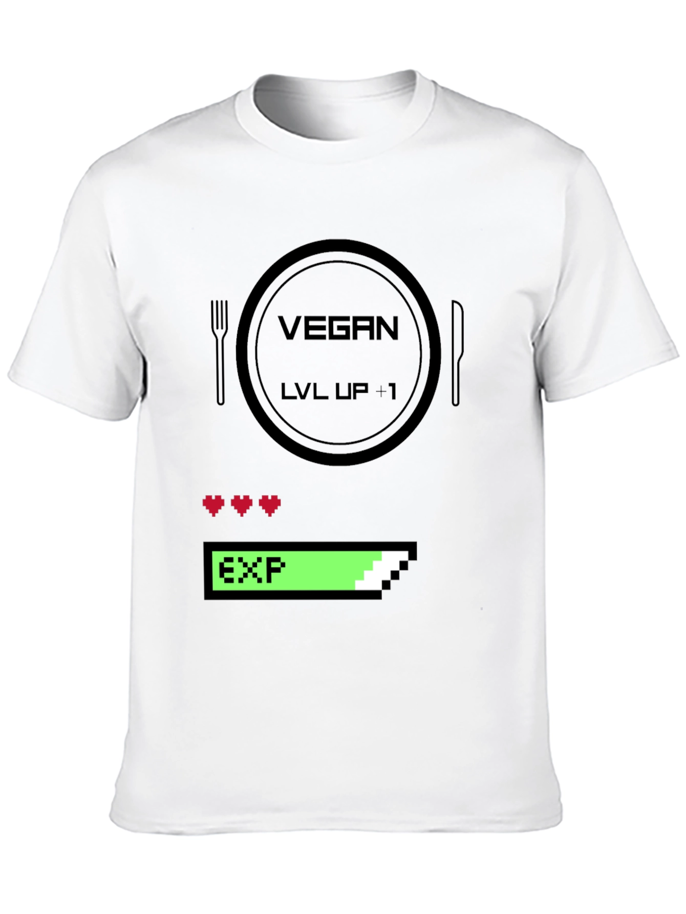 Vegan Gamer Level Up T-Shirt - Black