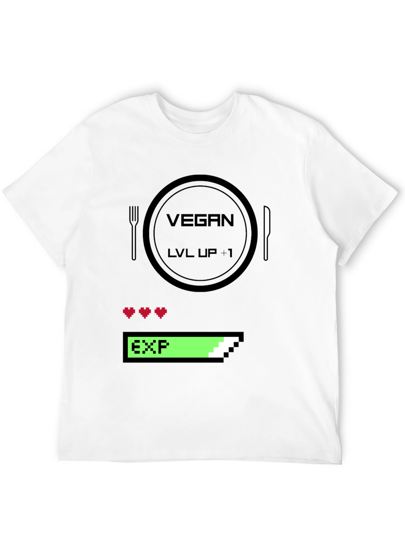 Vegan Gamer Level Up T-Shirt - Black
